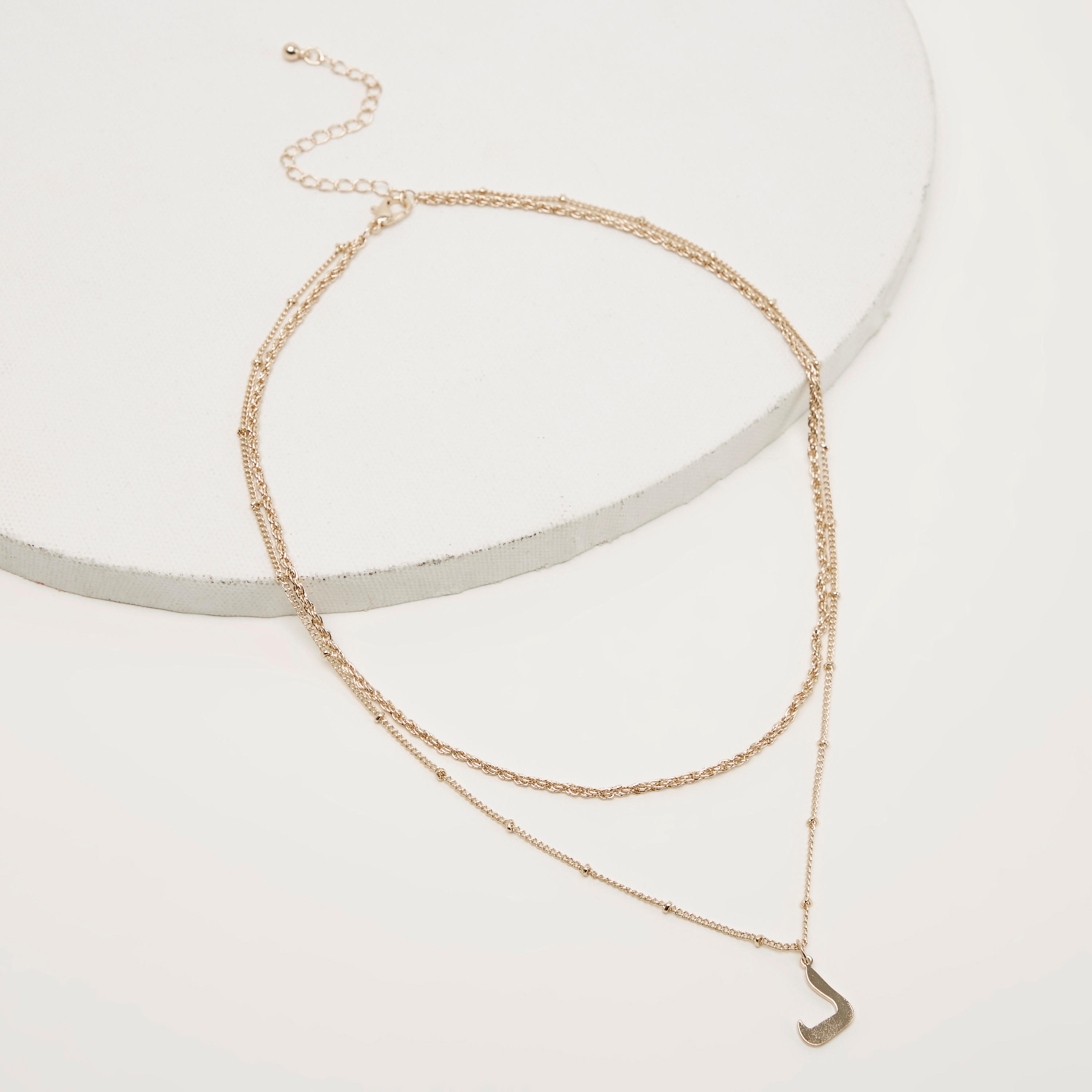 قلادة مزدوجة بدلّاية بتصميم عربي كاليجرافي-women-watchesandjewellery-jewellery-necklacesandpendants-image-4