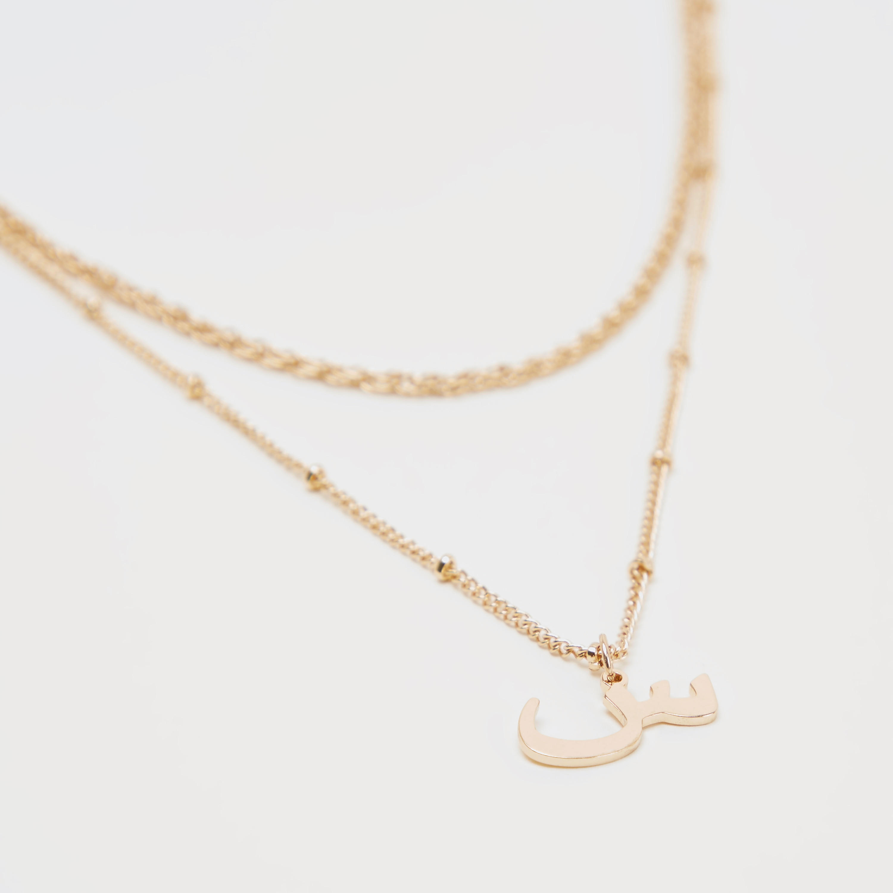 قلادة مزدوجة بدلّاية بتصميم عربي كاليجرافي-women-watchesandjewellery-jewellery-necklacesandpendants-image-3
