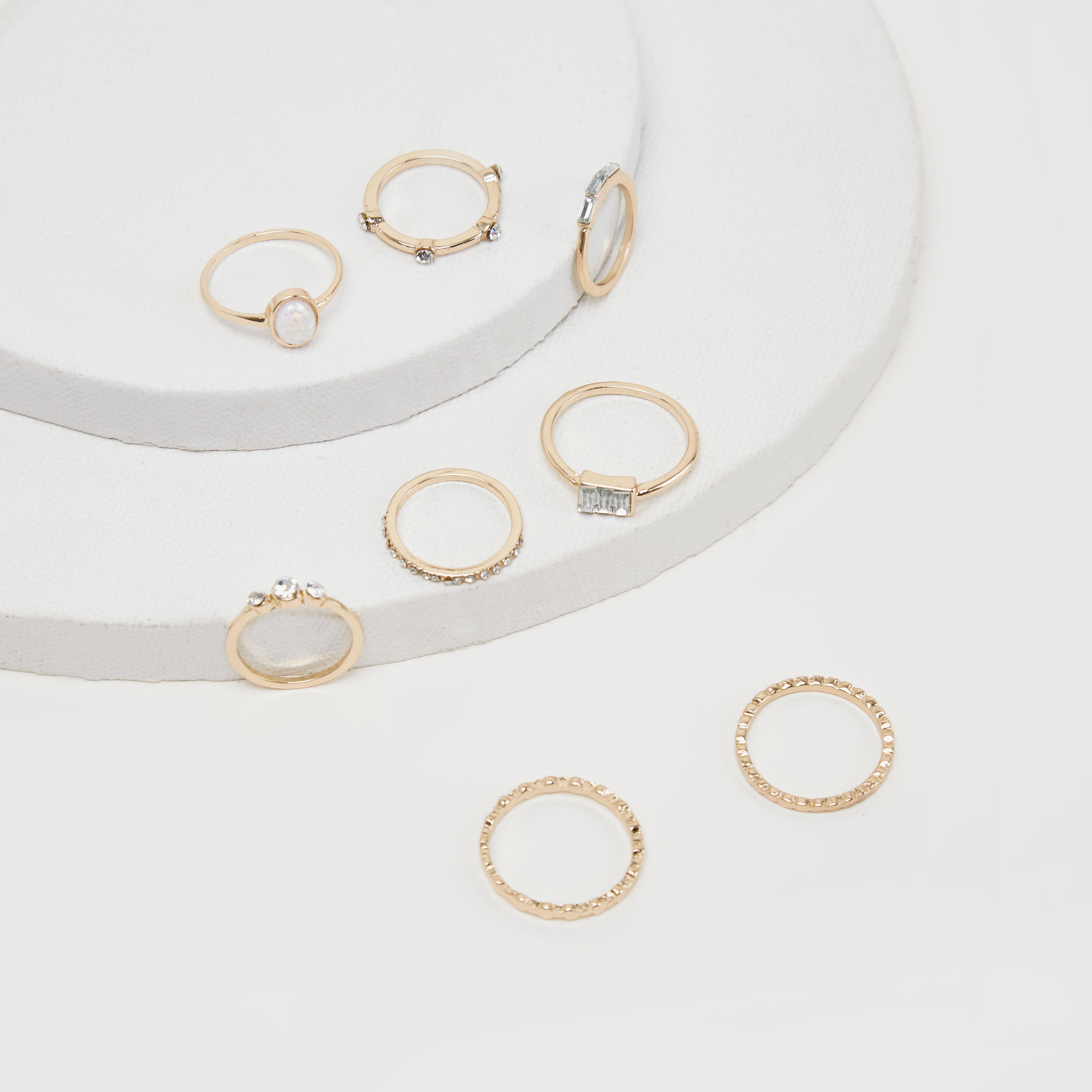 Set of 8 - Embellished Ring-women-watchesandjewellery-jewellery-rings-image-1