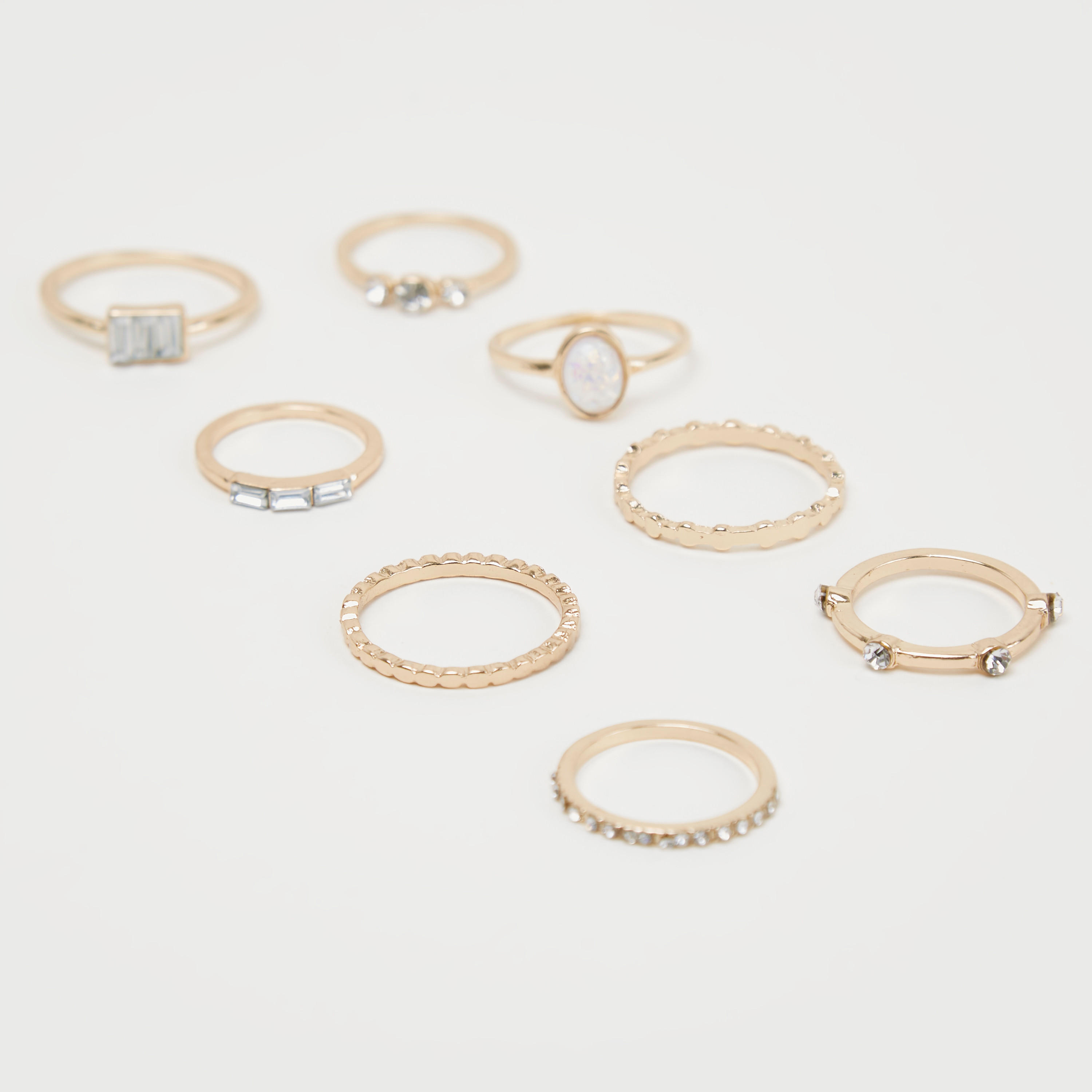 Set of 8 - Embellished Ring-women-watchesandjewellery-jewellery-rings-image-2