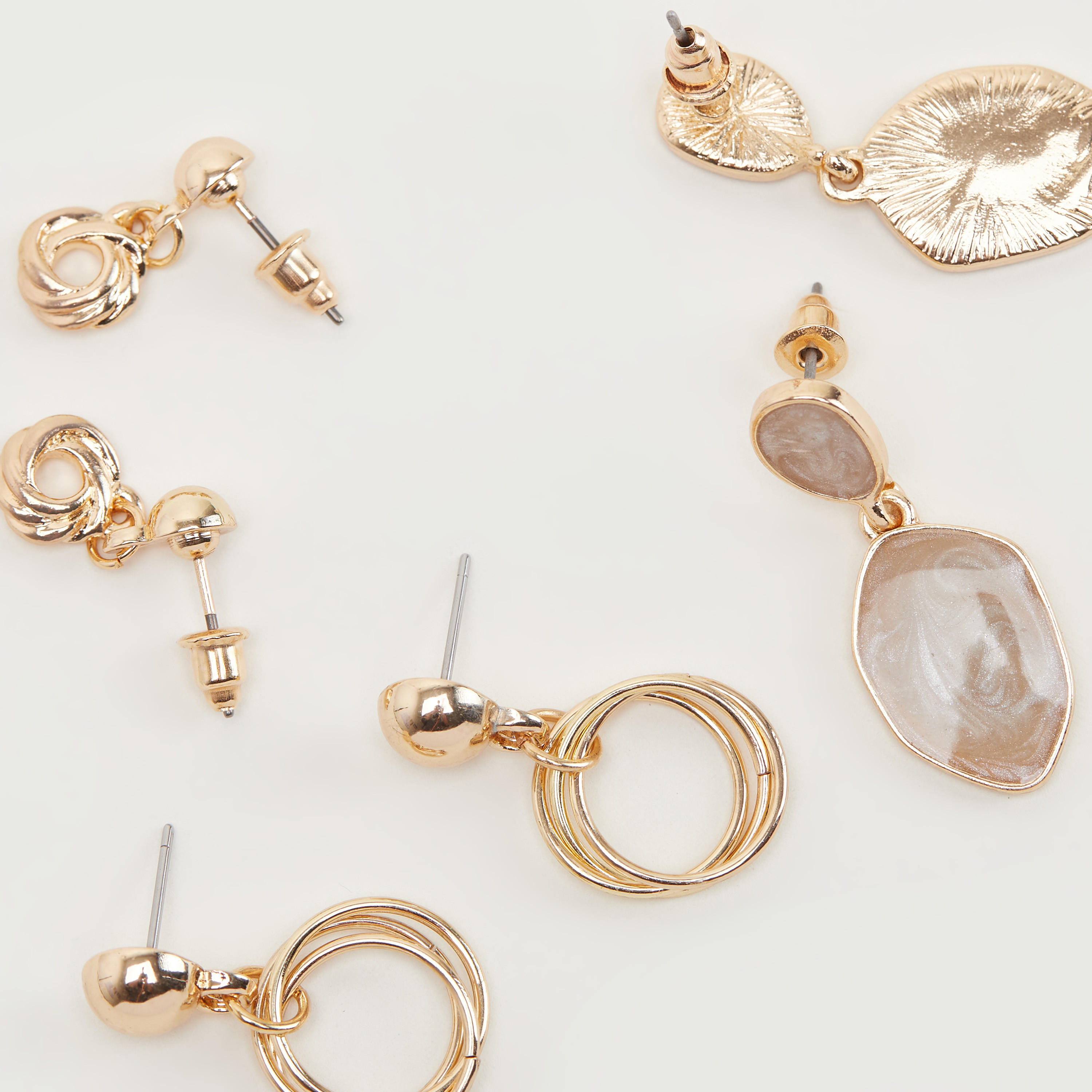 أقراط متدلية مزيّنة بمكبس إغلاق - طقم من 3 أزواج-women-watchesandjewellery-jewellery-earrings-image-4