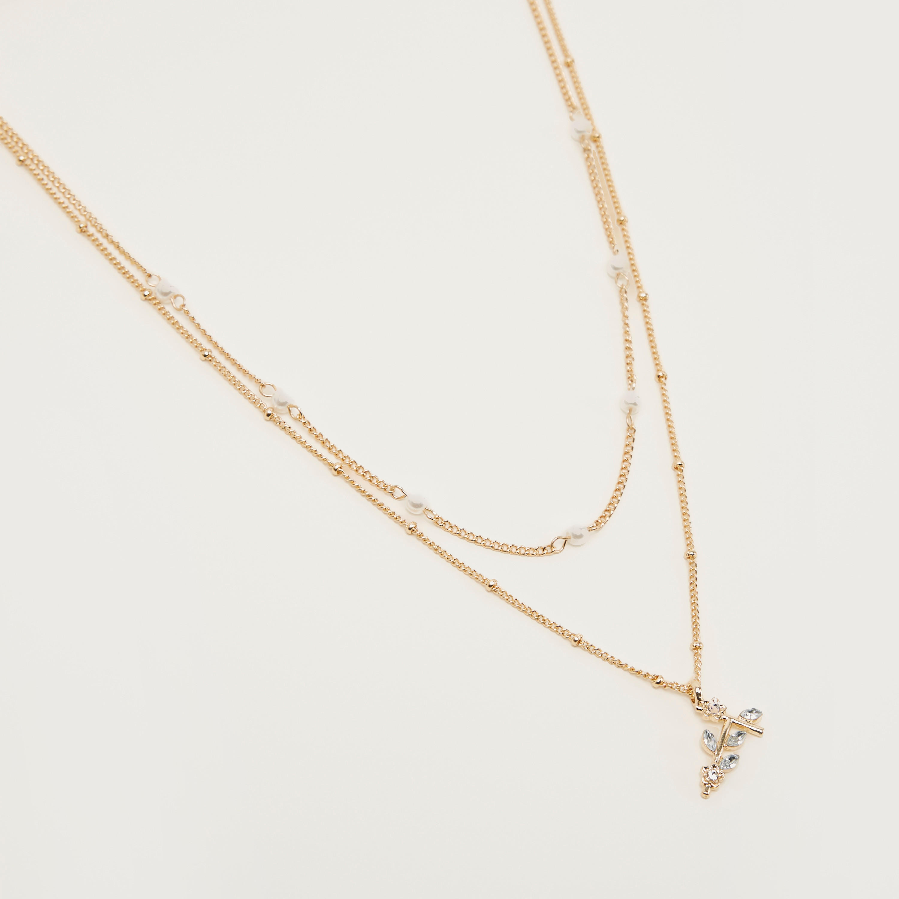 قلادة متعددة الطبقات بدلّاية مرصّعة-women-watchesandjewellery-jewellery-necklacesandpendants-image-1