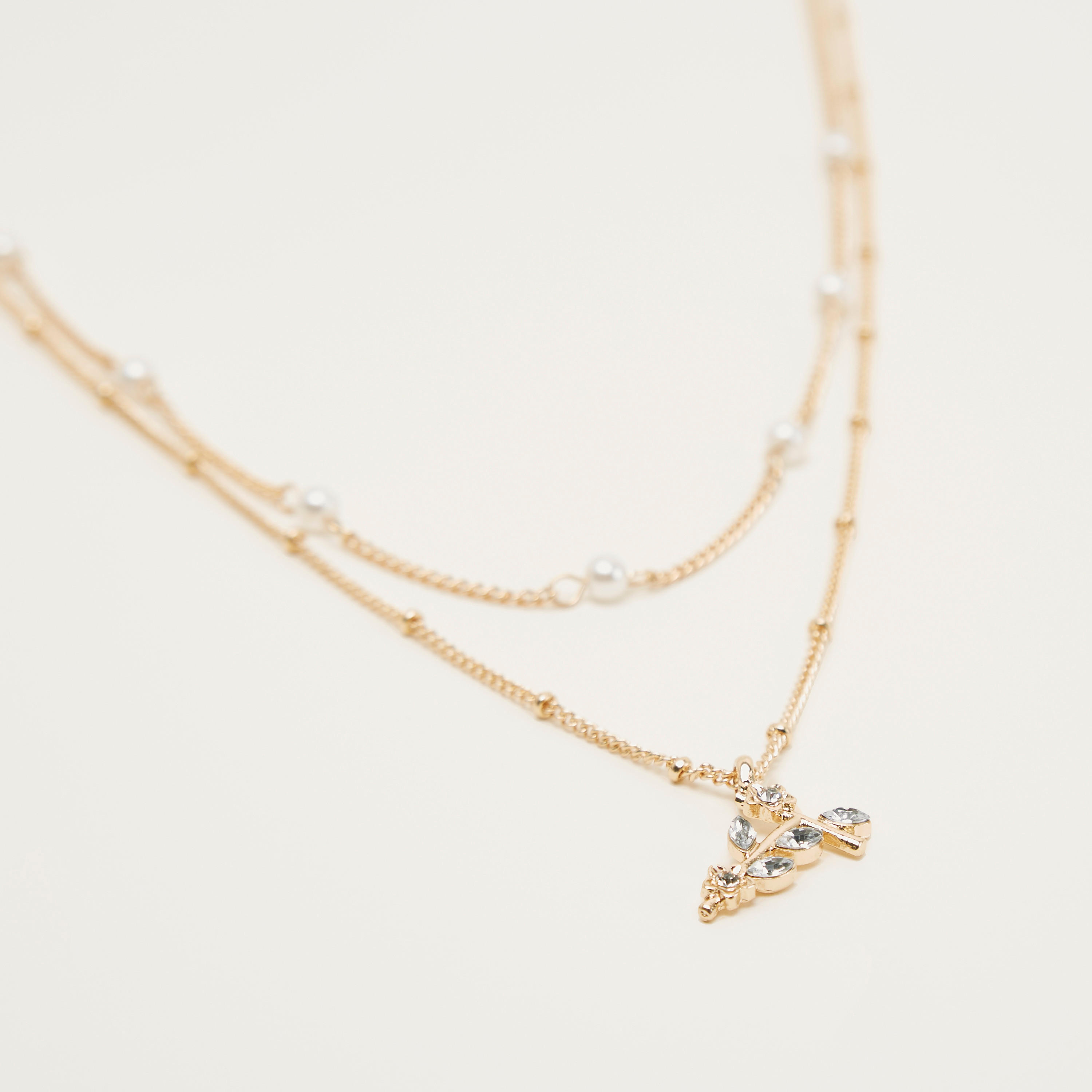 قلادة متعددة الطبقات بدلّاية مرصّعة-women-watchesandjewellery-jewellery-necklacesandpendants-image-2
