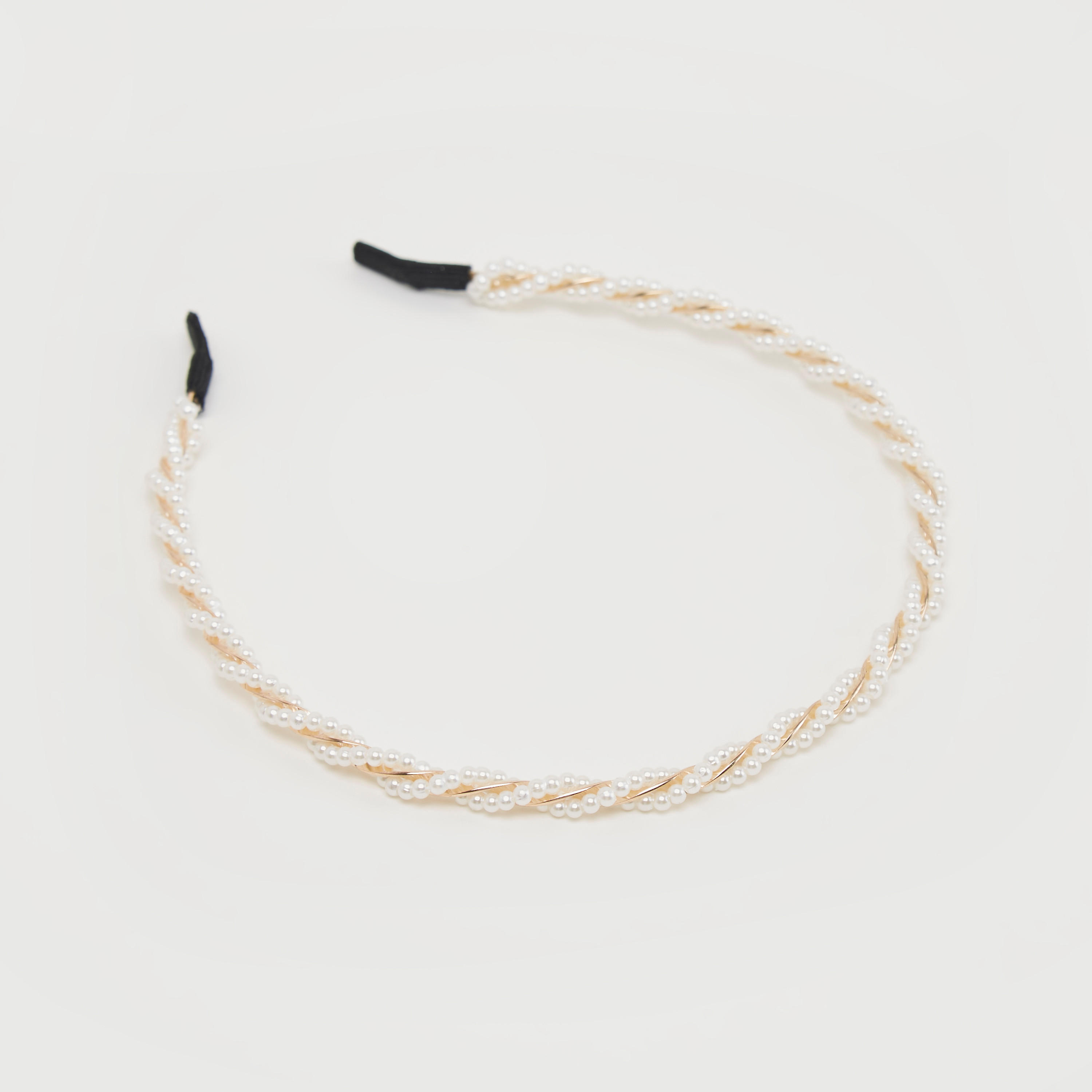 شريطة شعر ميتاليك مزيّنة باللّؤلؤ-women-hairaccessories-image-1