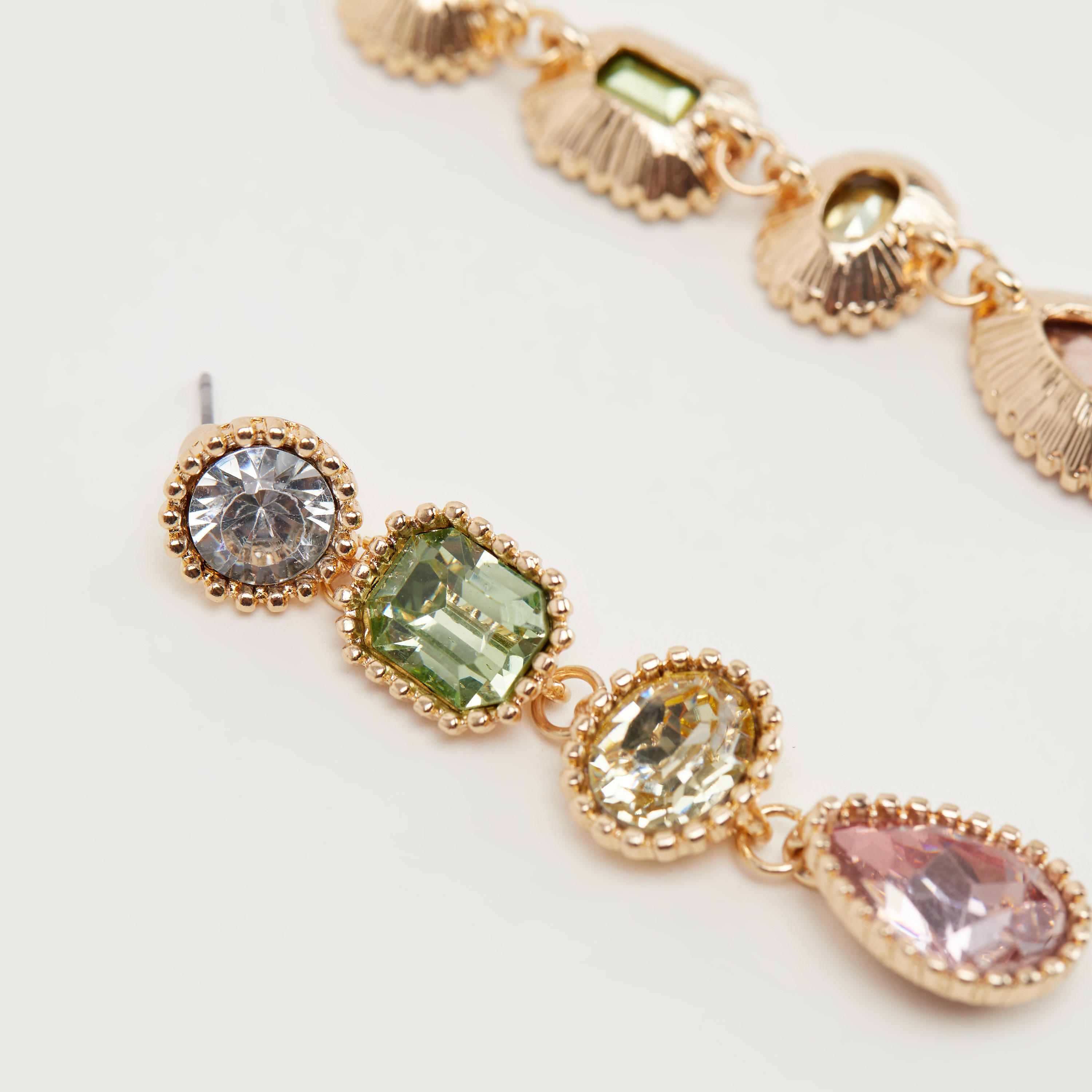 Embellished Dangling Earrings with Pushback Closure-women-watchesandjewellery-jewellery-earrings-image-4