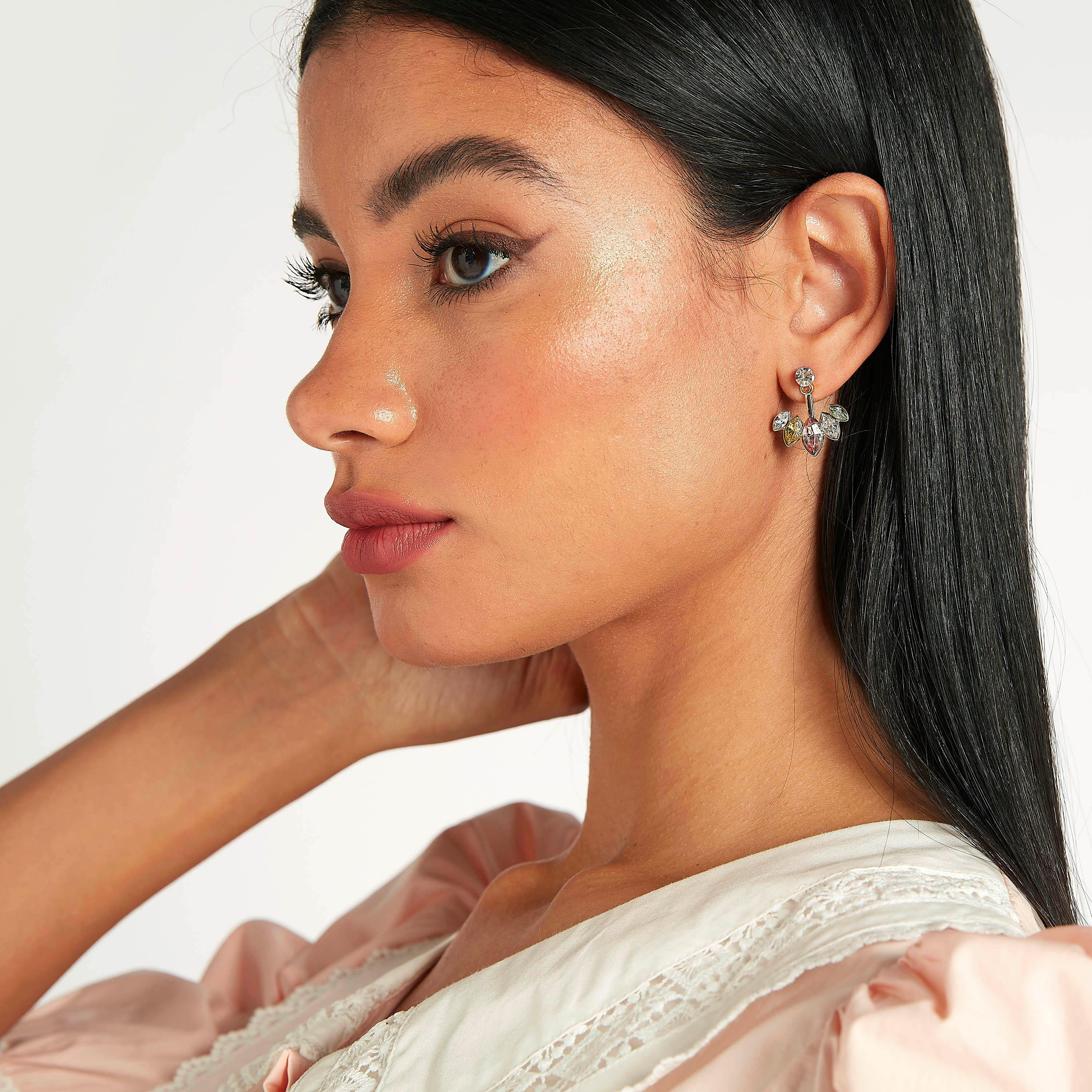 Embellished Dangling Earrings with Pushback Closure-women-watchesandjewellery-jewellery-earrings-image-2