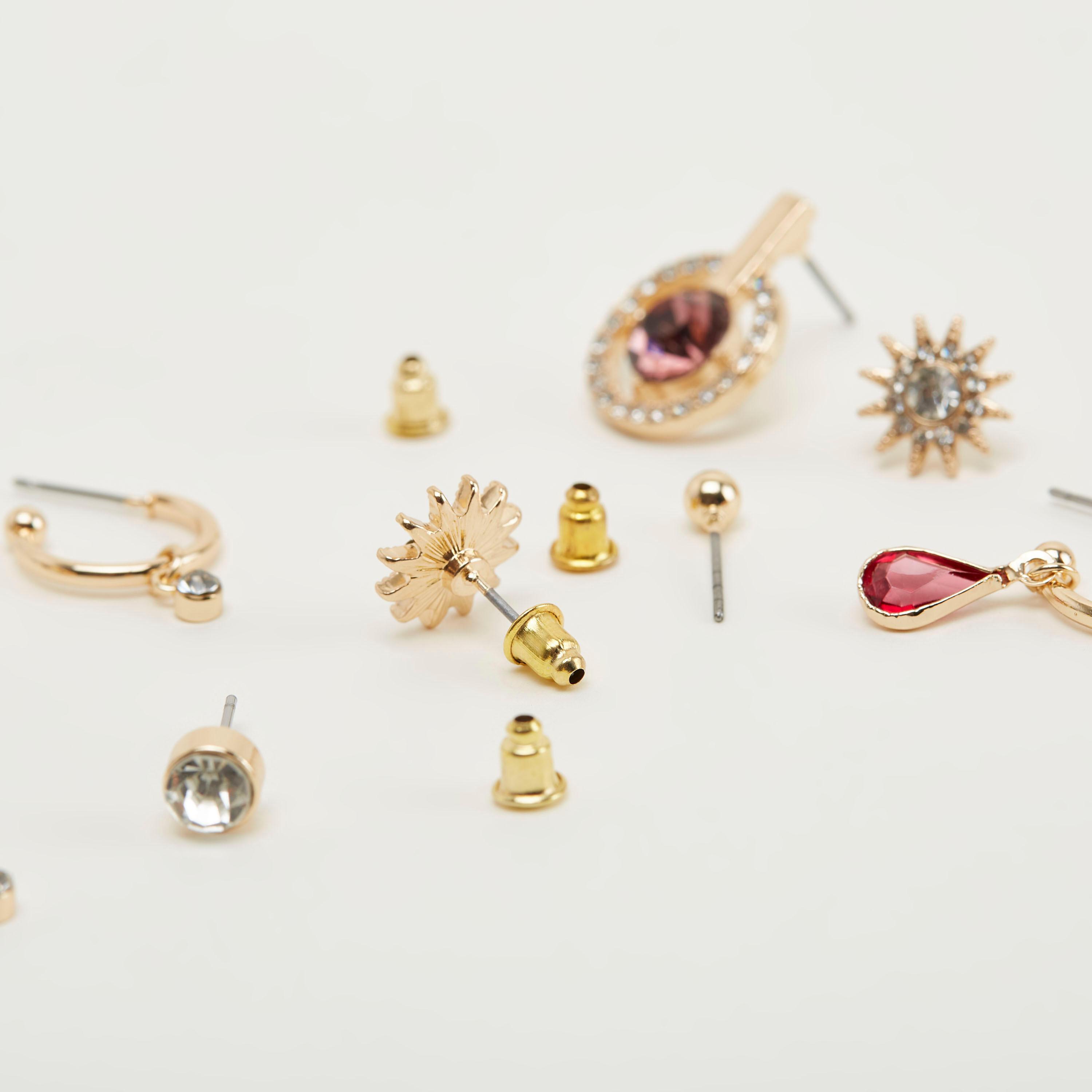 Set of 6 - Assorted Stud Earrings with Push Back Closure-women-watchesandjewellery-jewellery-earrings-image-3