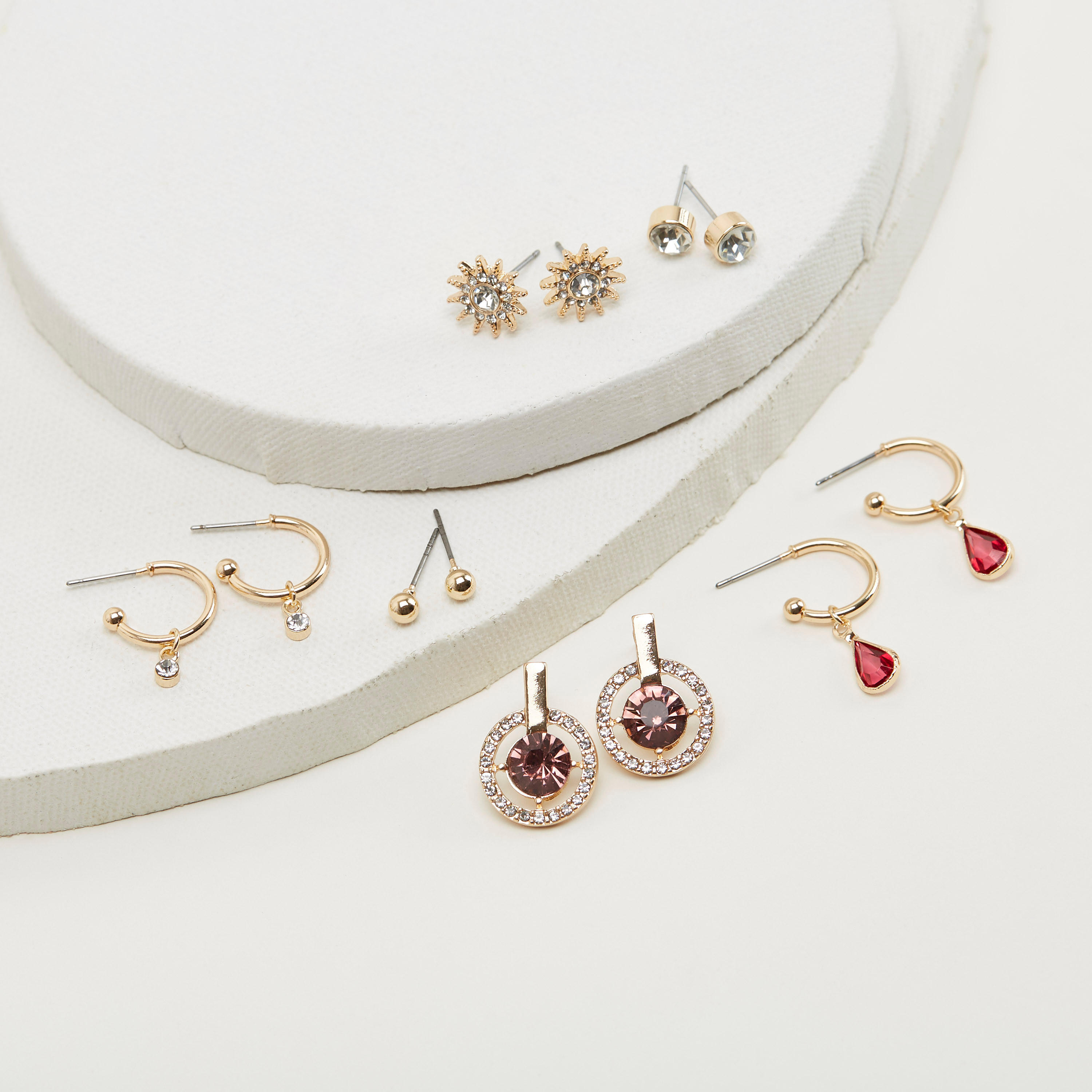Set of 6 - Assorted Stud Earrings with Push Back Closure-women-watchesandjewellery-jewellery-earrings-image-4