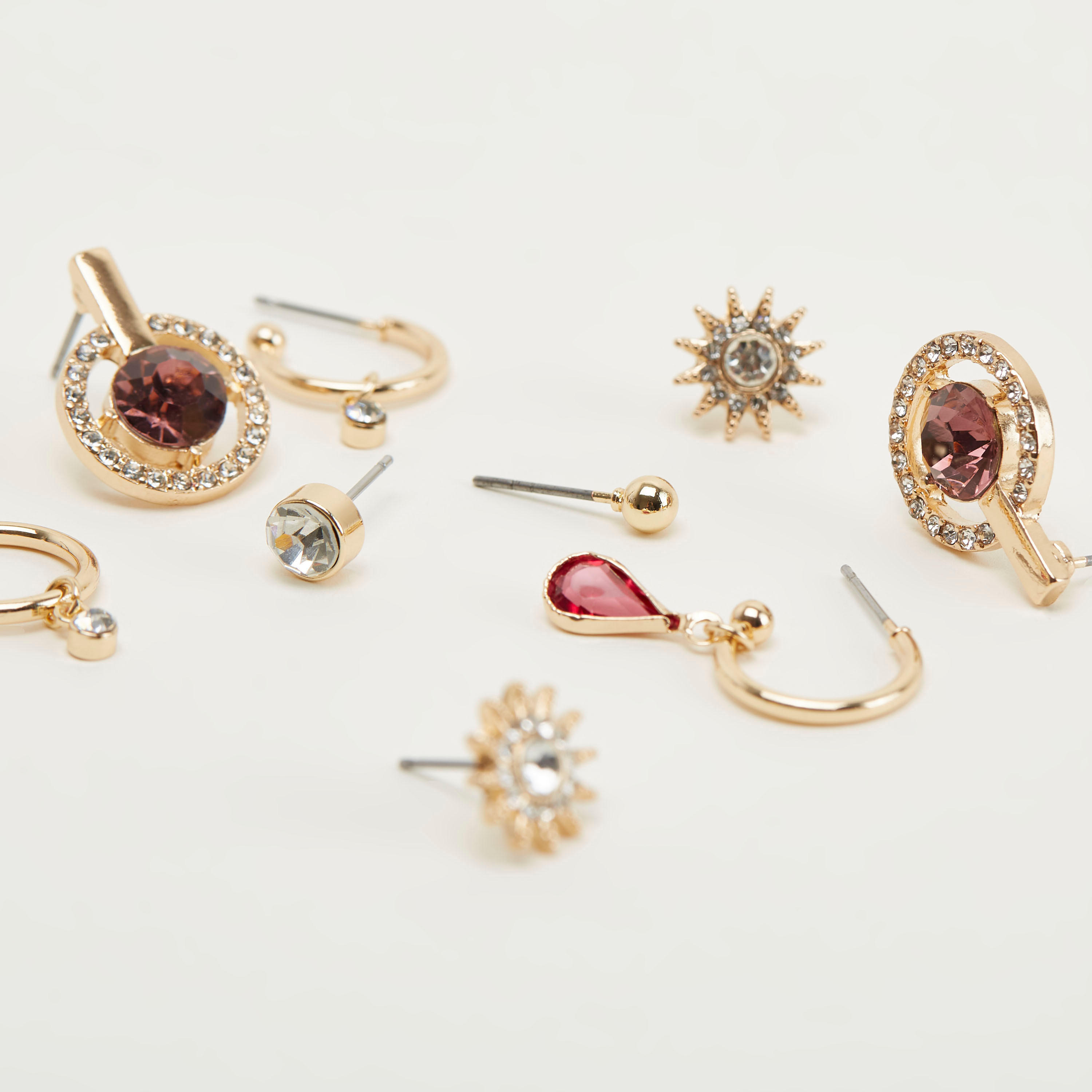 Set of 6 - Assorted Stud Earrings with Push Back Closure-women-watchesandjewellery-jewellery-earrings-image-5