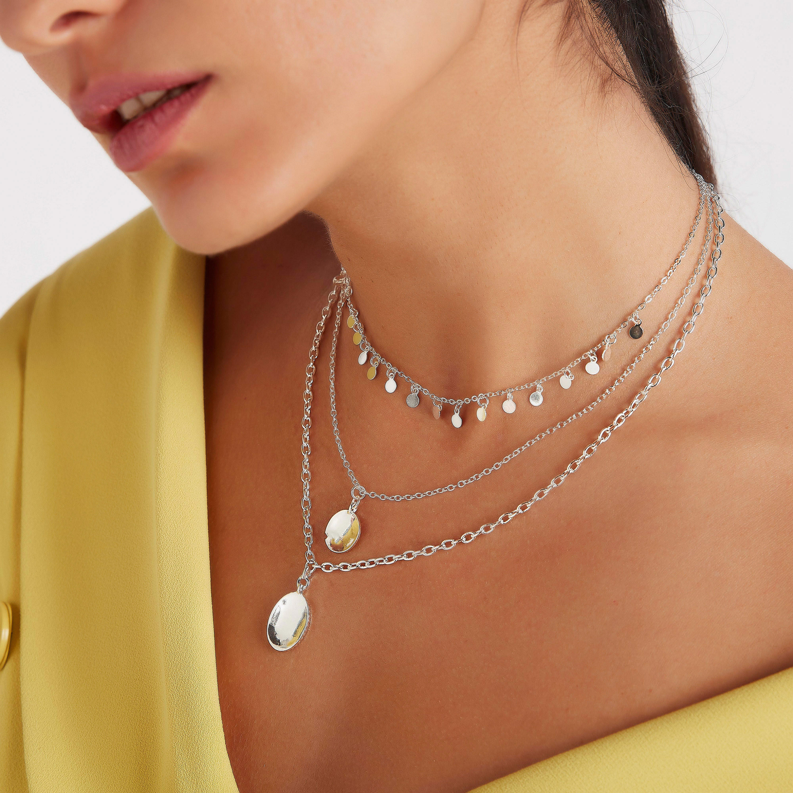 عقد سلسلة متعدّد الطبقات بمشبك إغلاق-women-watchesandjewellery-jewellery-necklacesandpendants-image-2