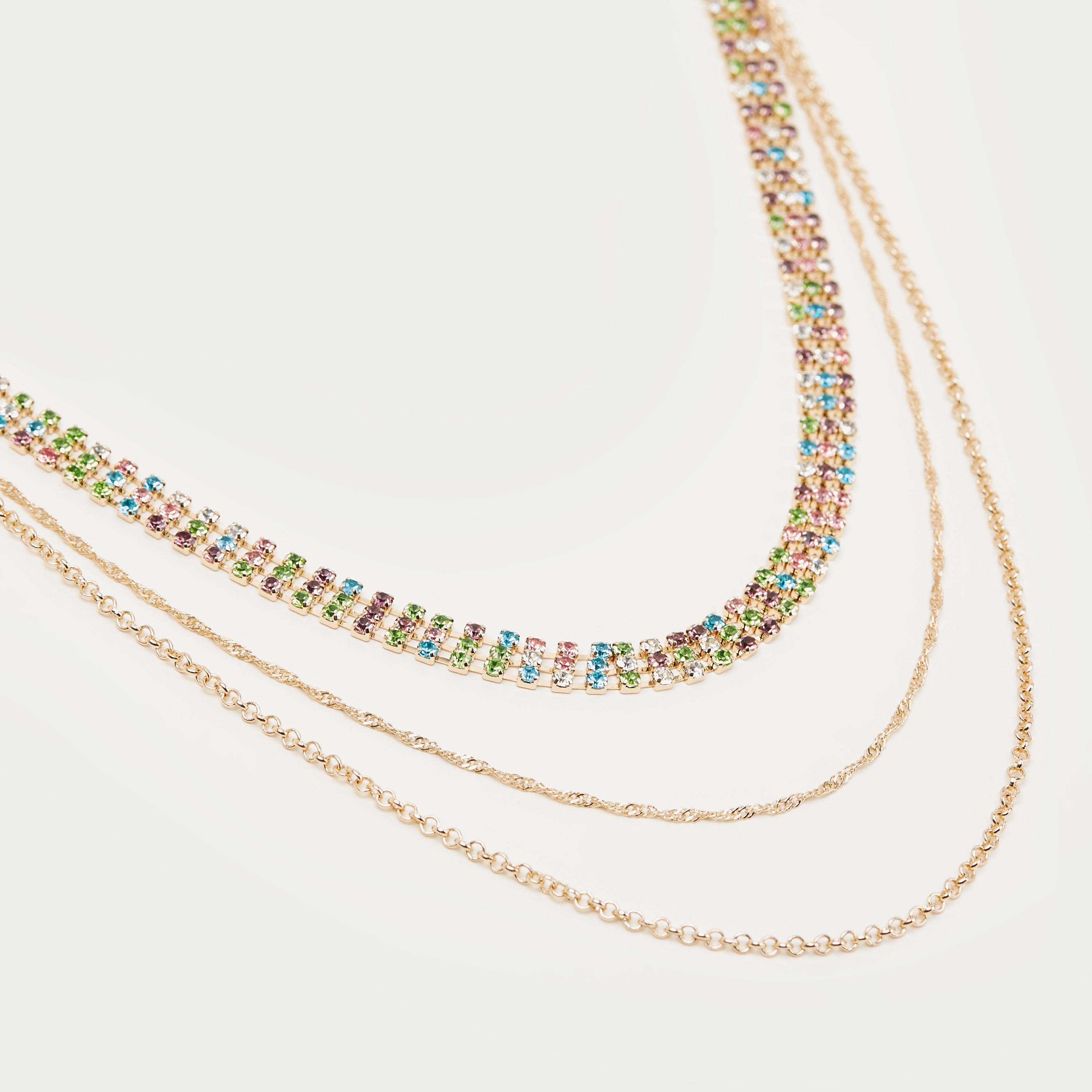 عقد مزين متعدد الطبقات بمشبك إغلاق-women-watchesandjewellery-jewellery-necklacesandpendants-image-5