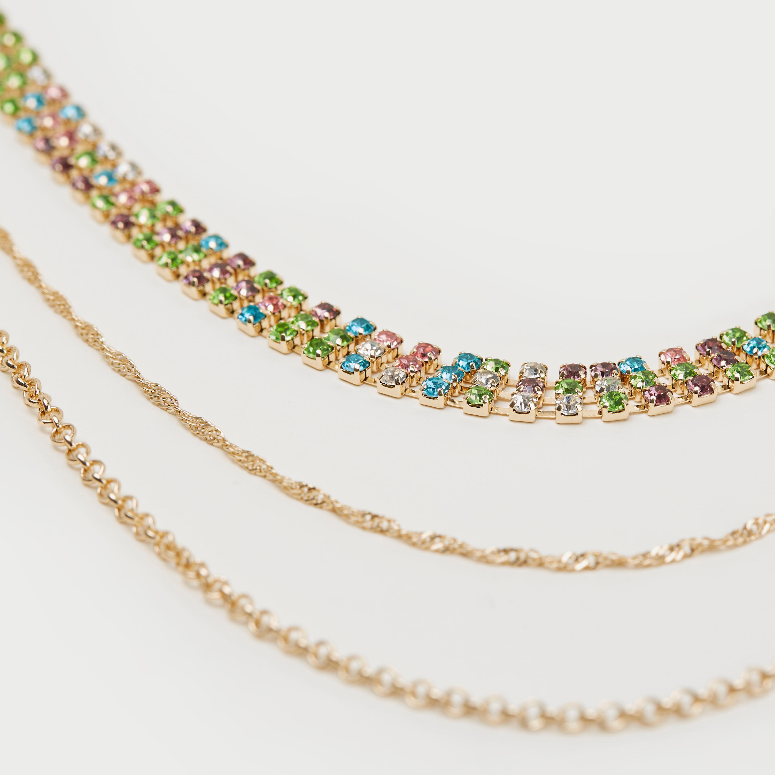 عقد مزين متعدد الطبقات بمشبك إغلاق-women-watchesandjewellery-jewellery-necklacesandpendants-image-3