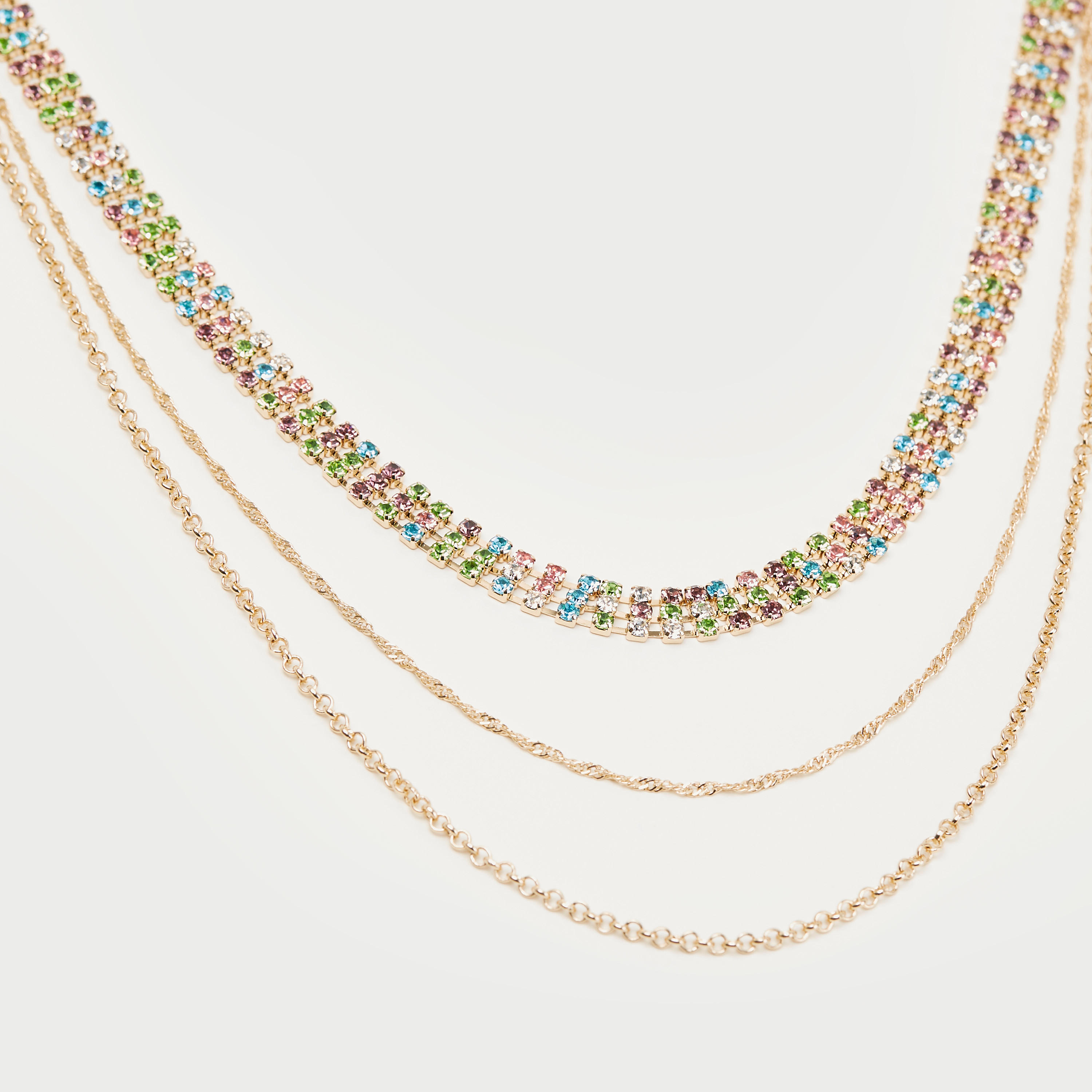 عقد مزين متعدد الطبقات بمشبك إغلاق-women-watchesandjewellery-jewellery-necklacesandpendants-image-2