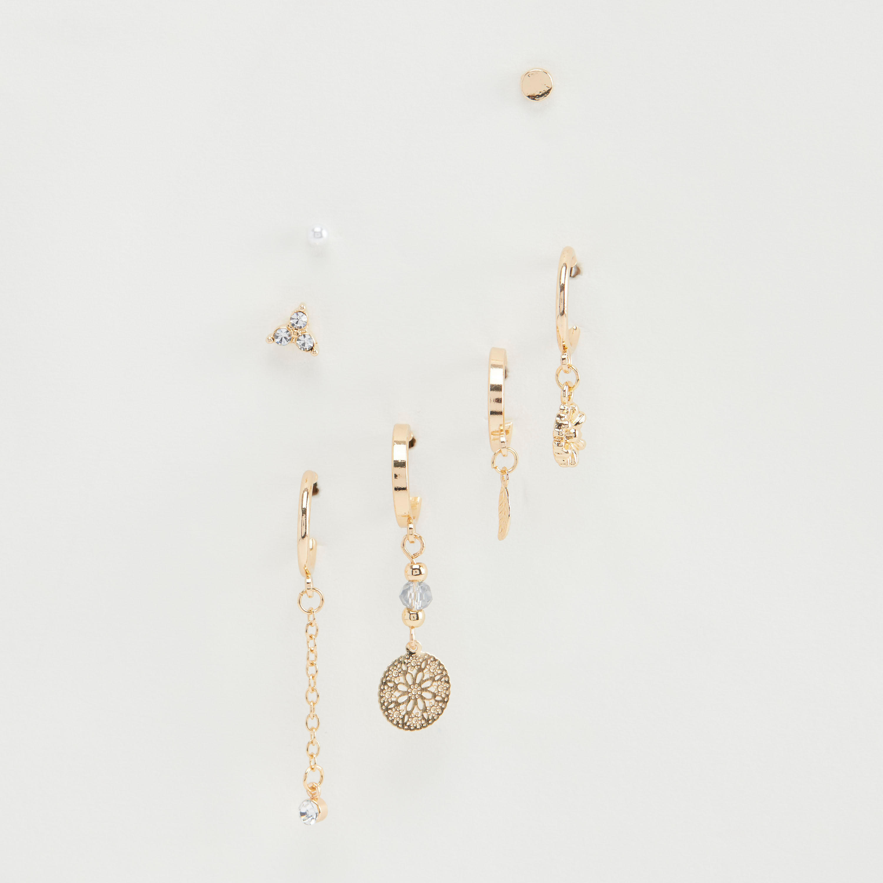 أقراط متنوّعة بمكبس إغلاق خلفي - طقم من 6 أزواج-women-watchesandjewellery-jewellery-earrings-image-3
