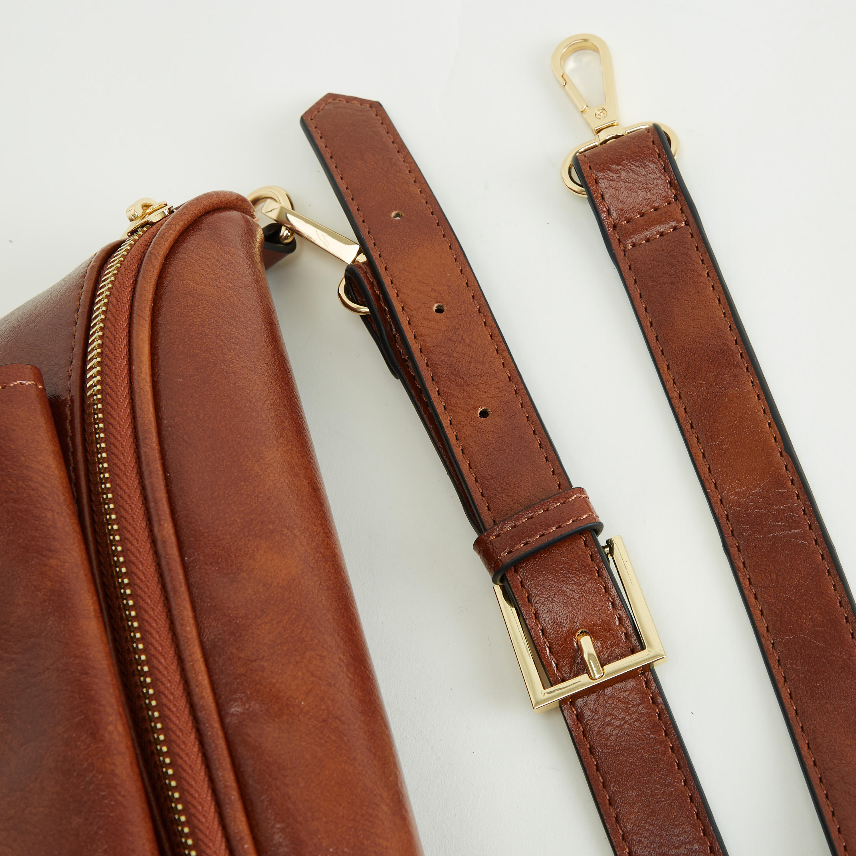 Textured Leather Bumbag with Zipper Closure-women-bagsandwallets-handbags-image-4