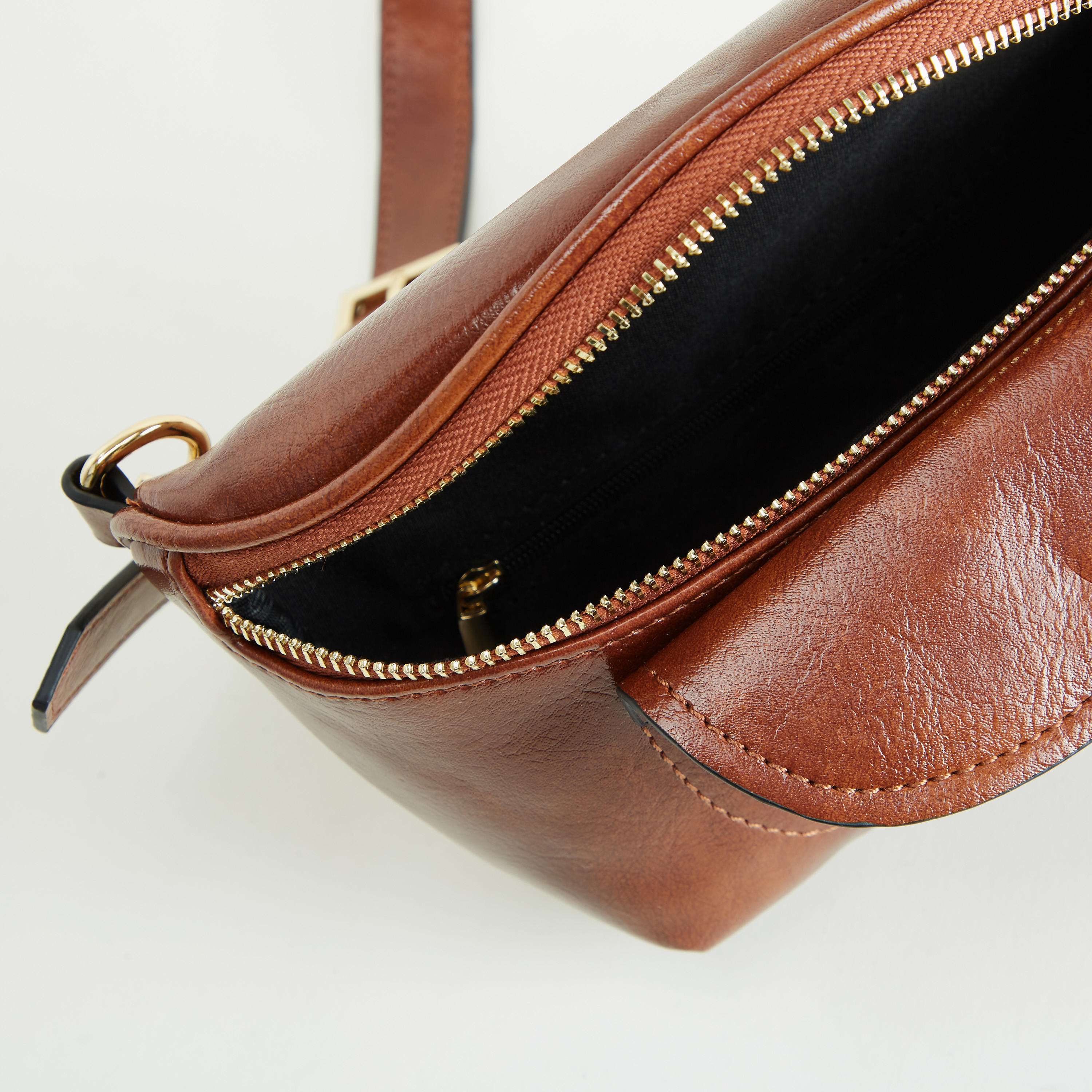 Textured Leather Bumbag with Zipper Closure-women-bagsandwallets-handbags-image-6
