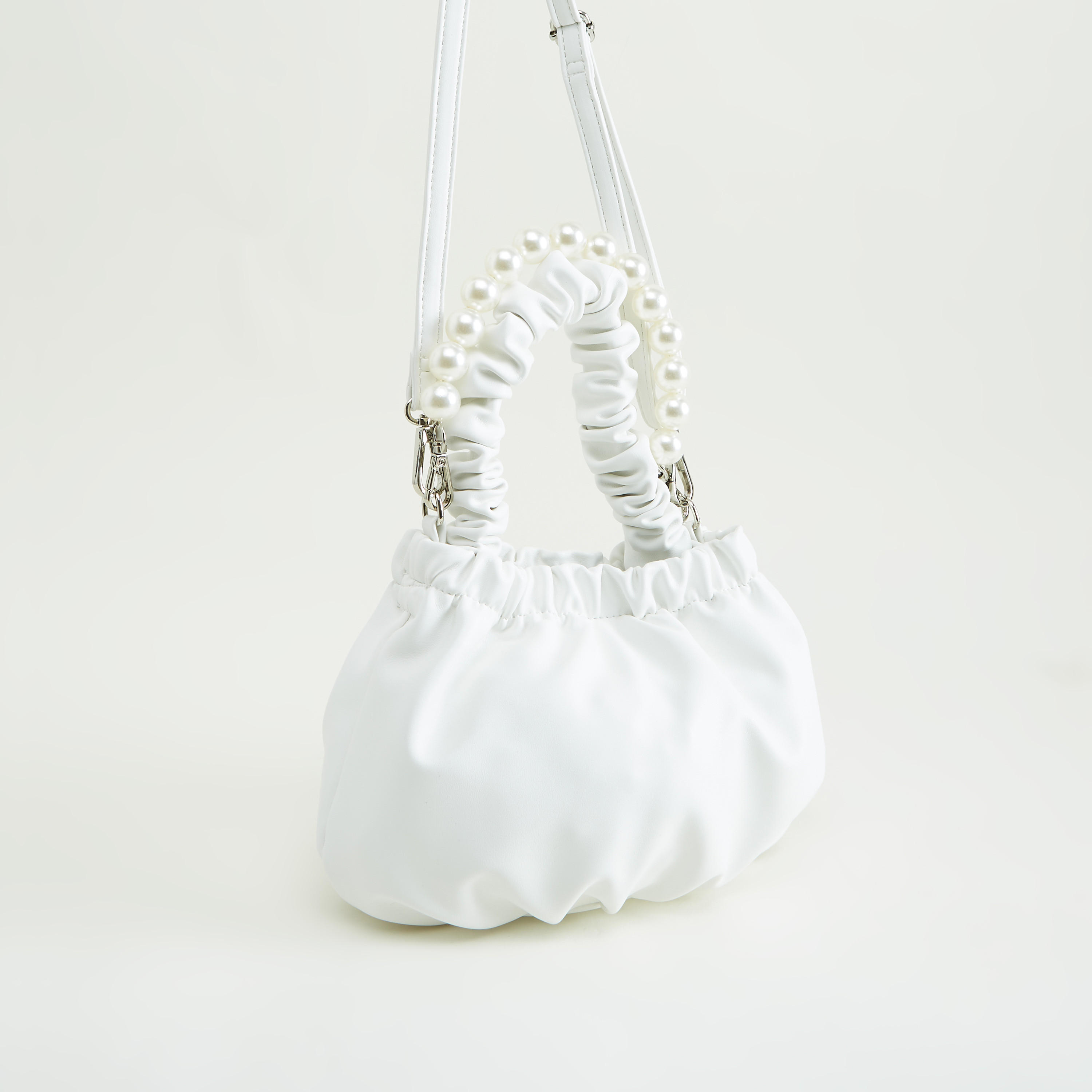 شنطة دلو سادة بتفاصيل لؤلؤ بمقبض وحزام قابل للفصل-women-bagsandwallets-handbags-image-3