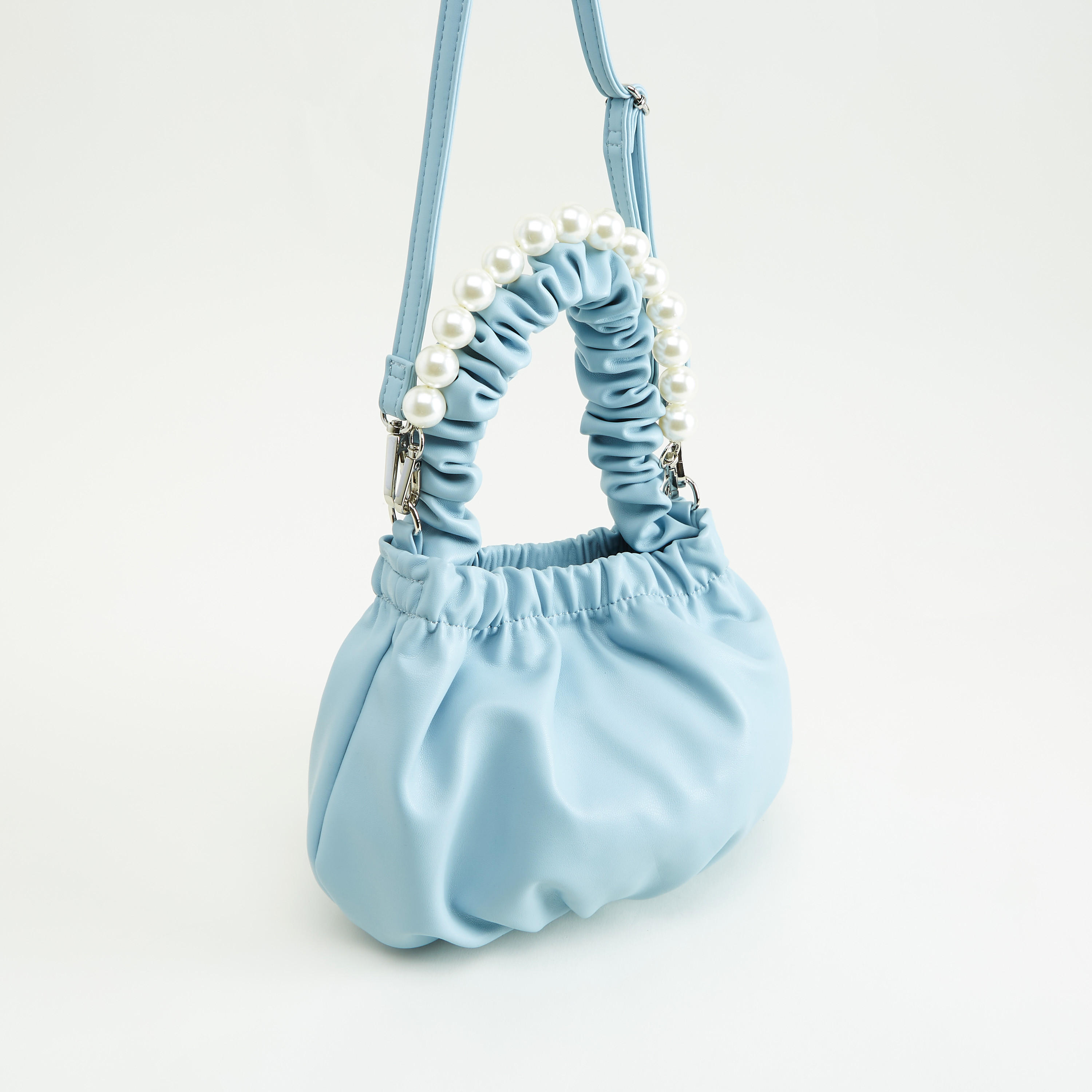 Textured Bucket Bag with Pearl Trim-women-bagsandwallets-handbags-image-3