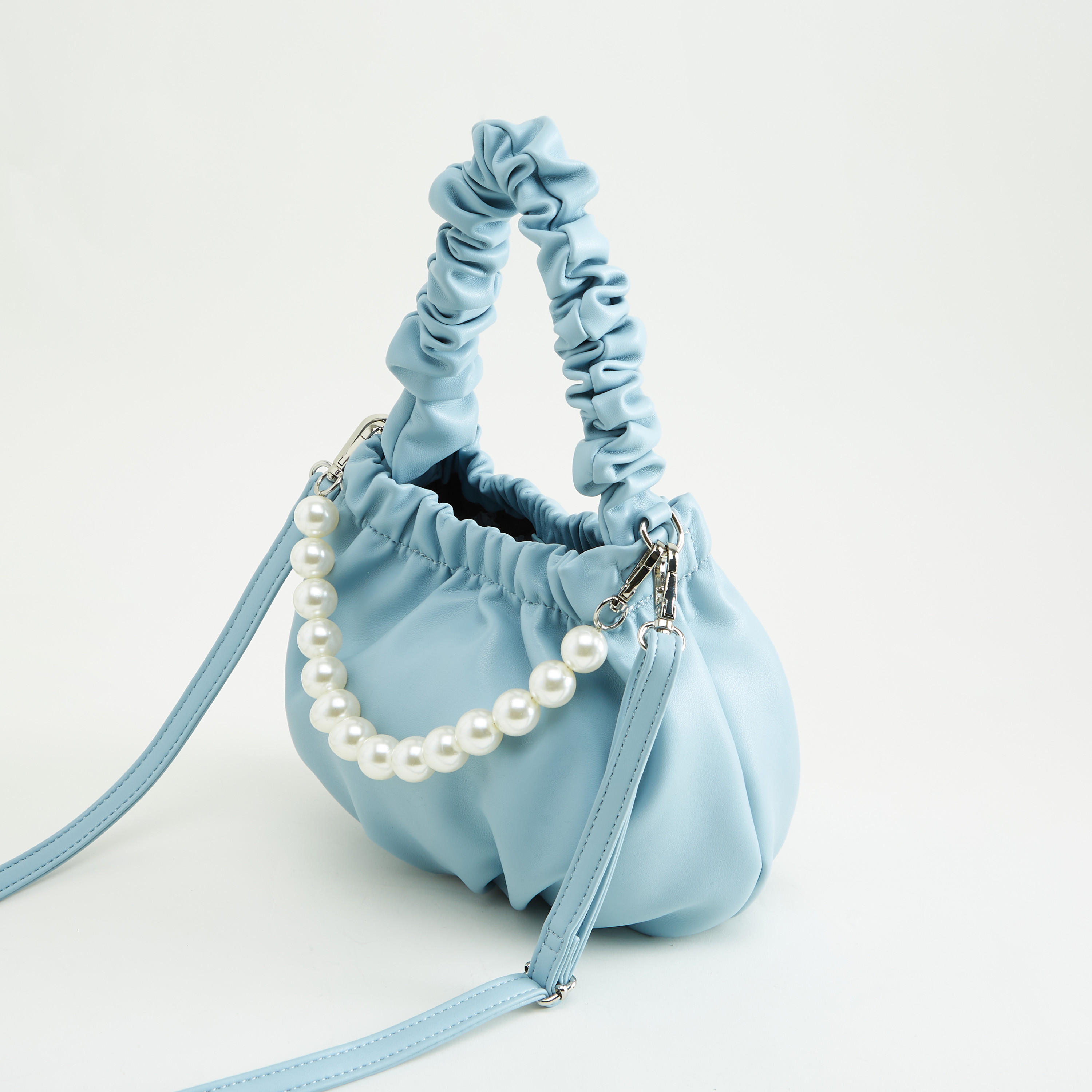 Textured Bucket Bag with Pearl Trim-women-bagsandwallets-handbags-image-5