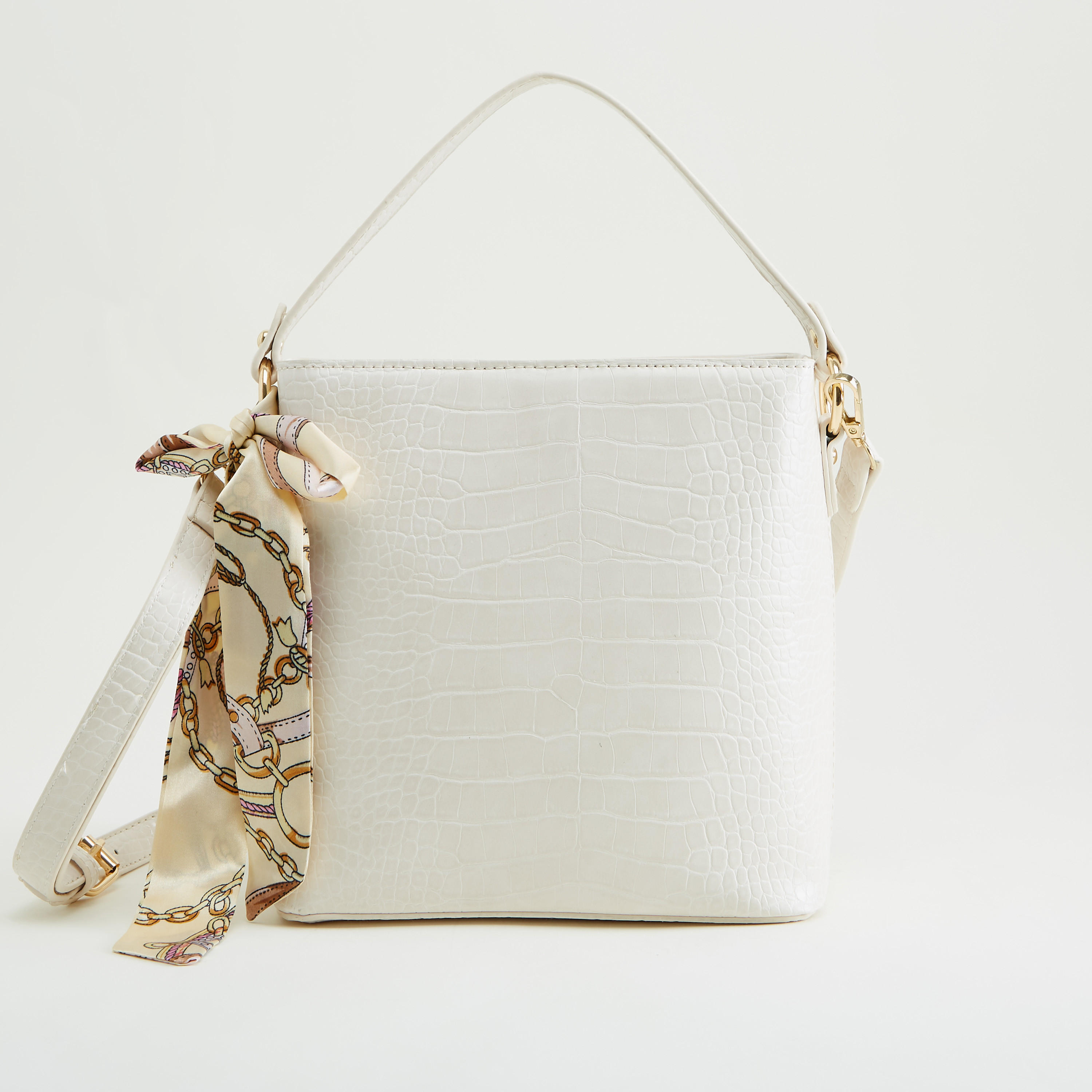 شنطة ساتشيل جلد تمساح بارز الملمس بزينة على شكل وشاح بطبعات-women-bagsandwallets-handbags-image-1