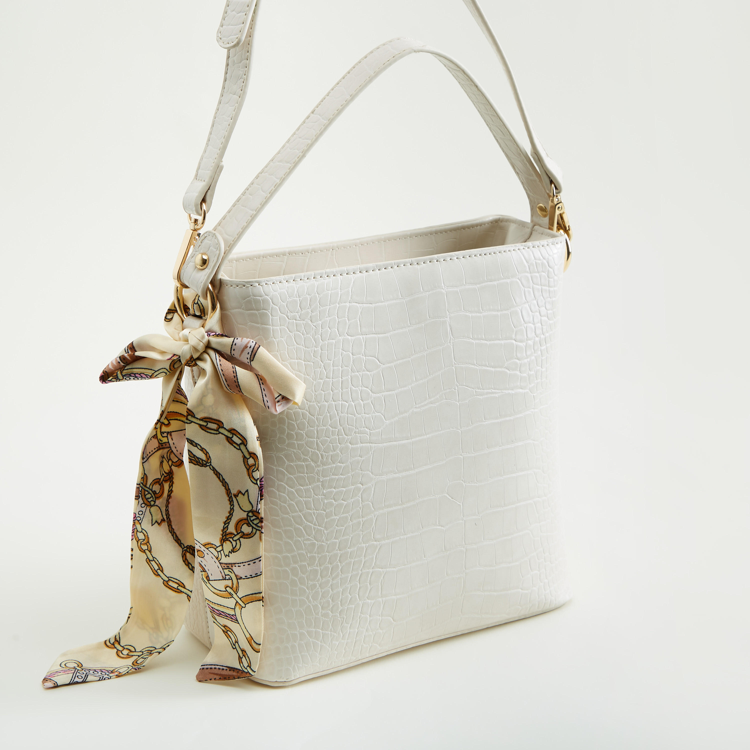 شنطة ساتشيل جلد تمساح بارز الملمس بزينة على شكل وشاح بطبعات-women-bagsandwallets-handbags-image-3