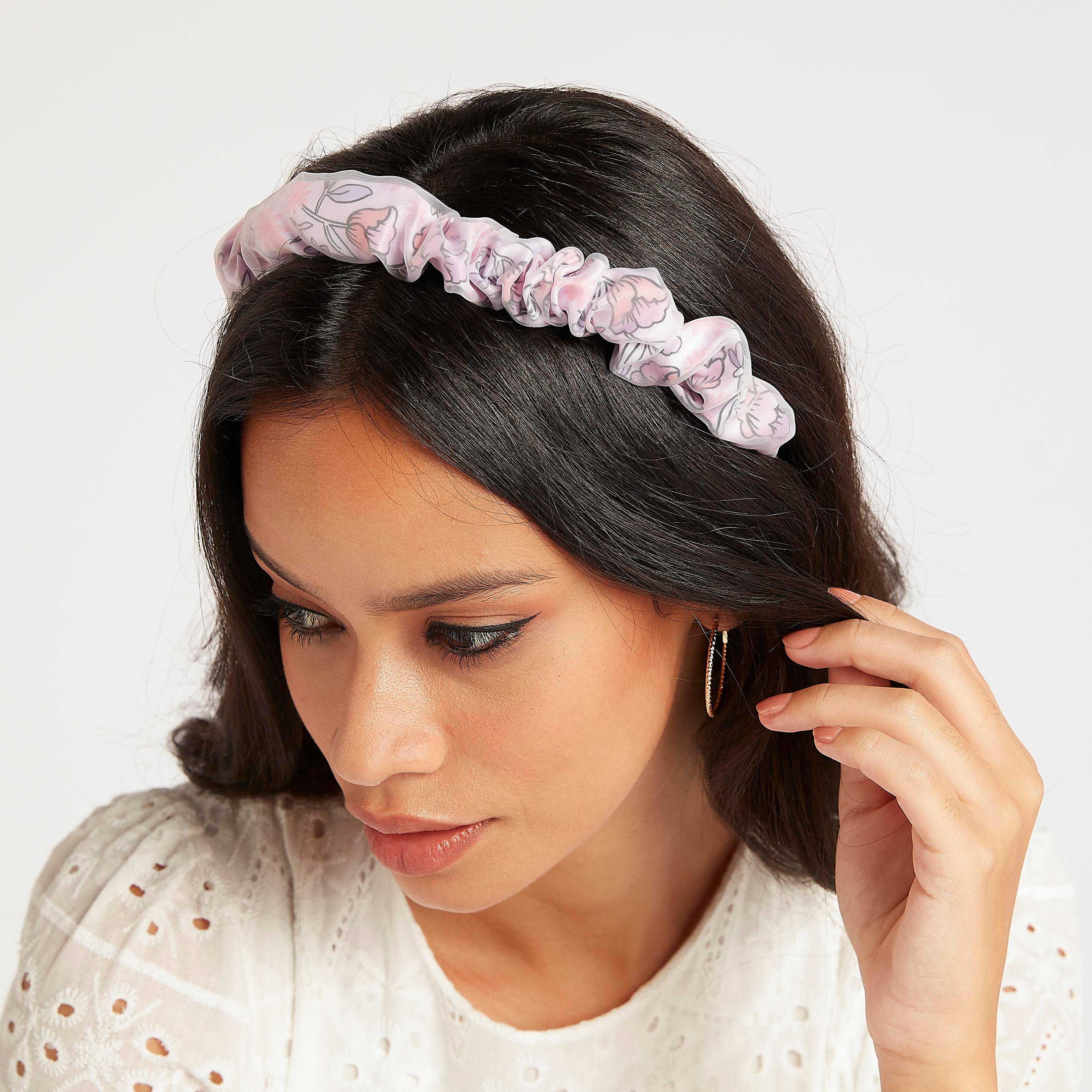 شريطة شعر منقوشة بطبعات أزهار-women-hairaccessories-image-2