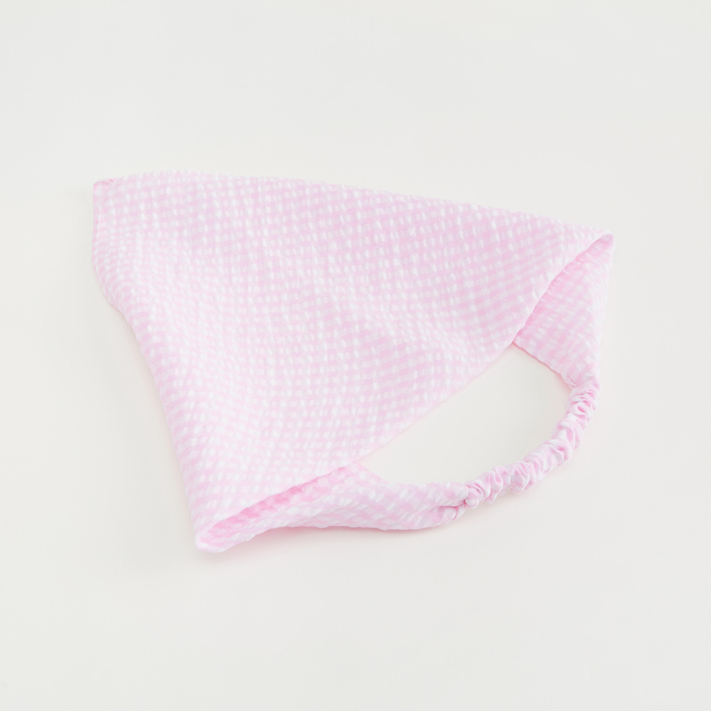 Gingham Print Bandana with Elasticated Strap-women-hairaccessories-image-3