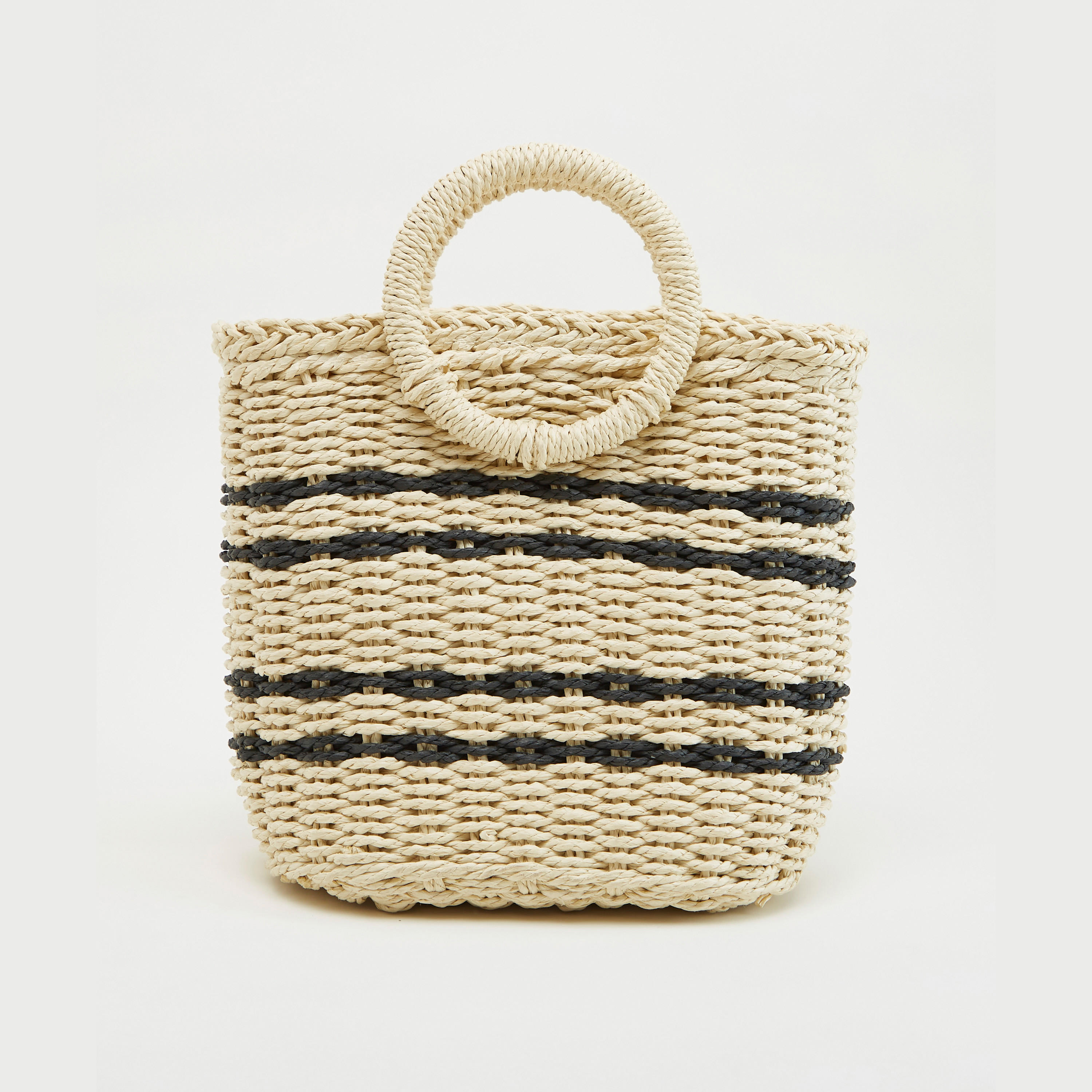 Straw Textured Tote Bag with Drawstring Closure-women-bagsandwallets-handbags-image-1