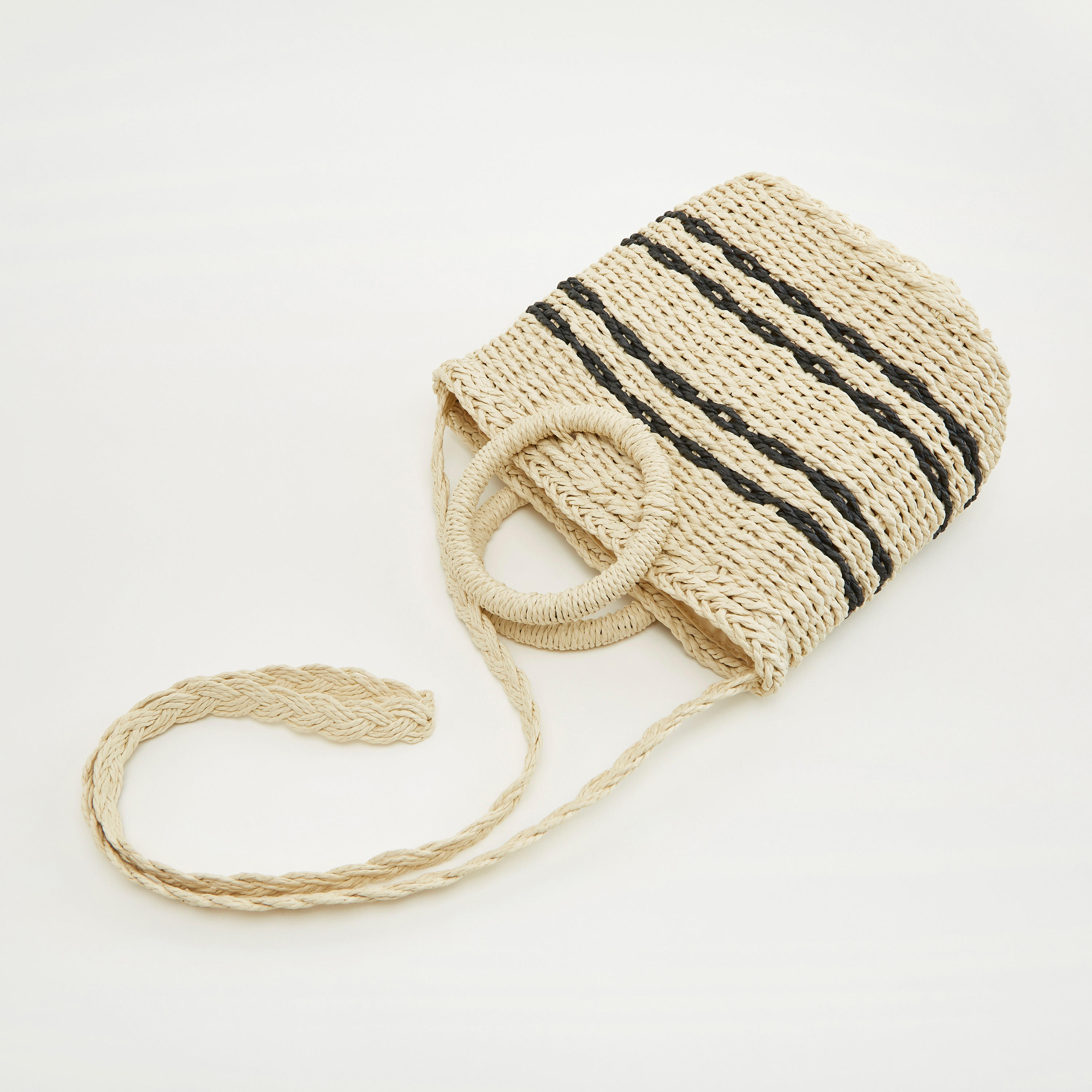 Straw Textured Tote Bag with Drawstring Closure-women-bagsandwallets-handbags-image-3