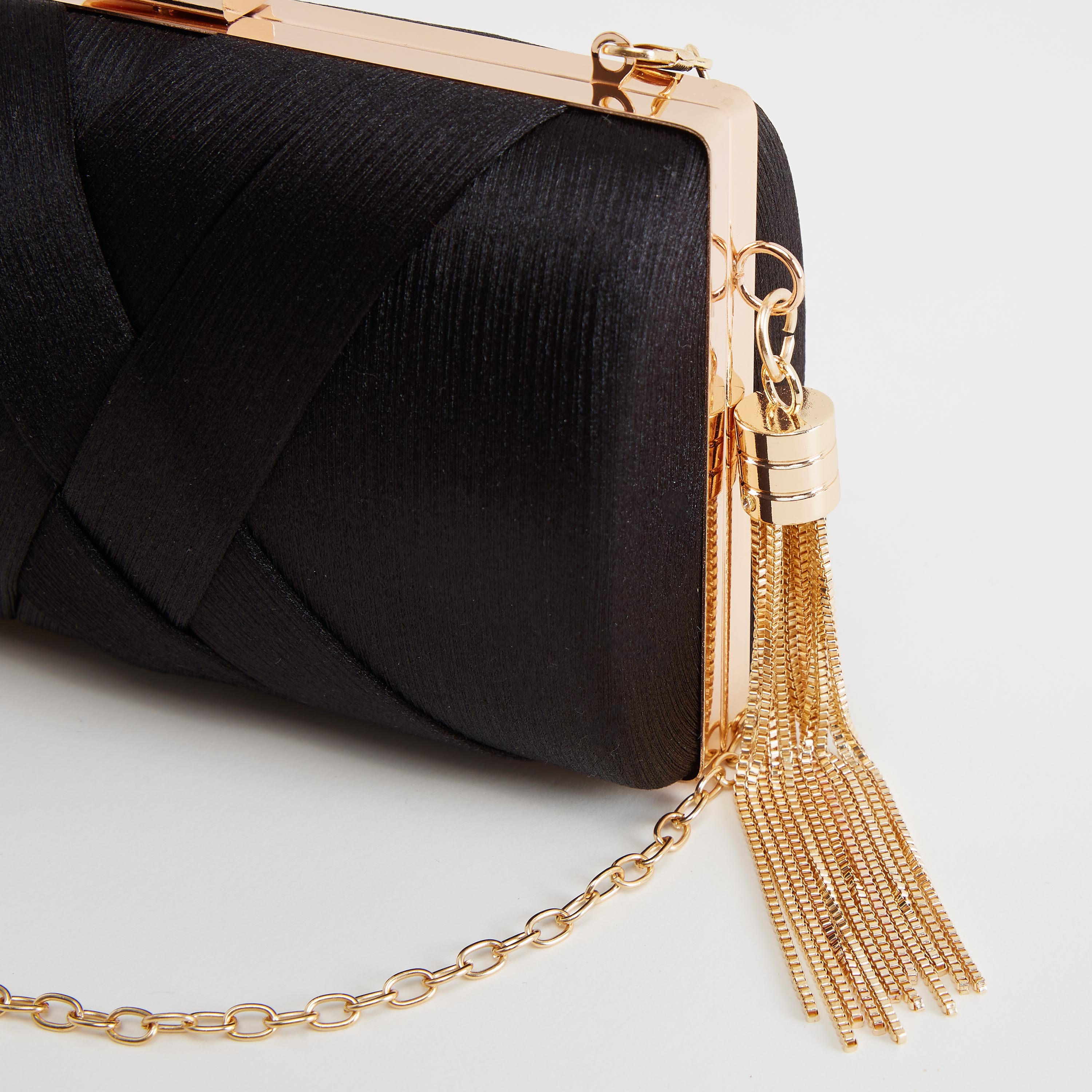 شنطة كلاتش بارزة الملمس بحزام سلسلة وزينة شرّابات-women-bagsandwallets-handbags-image-4