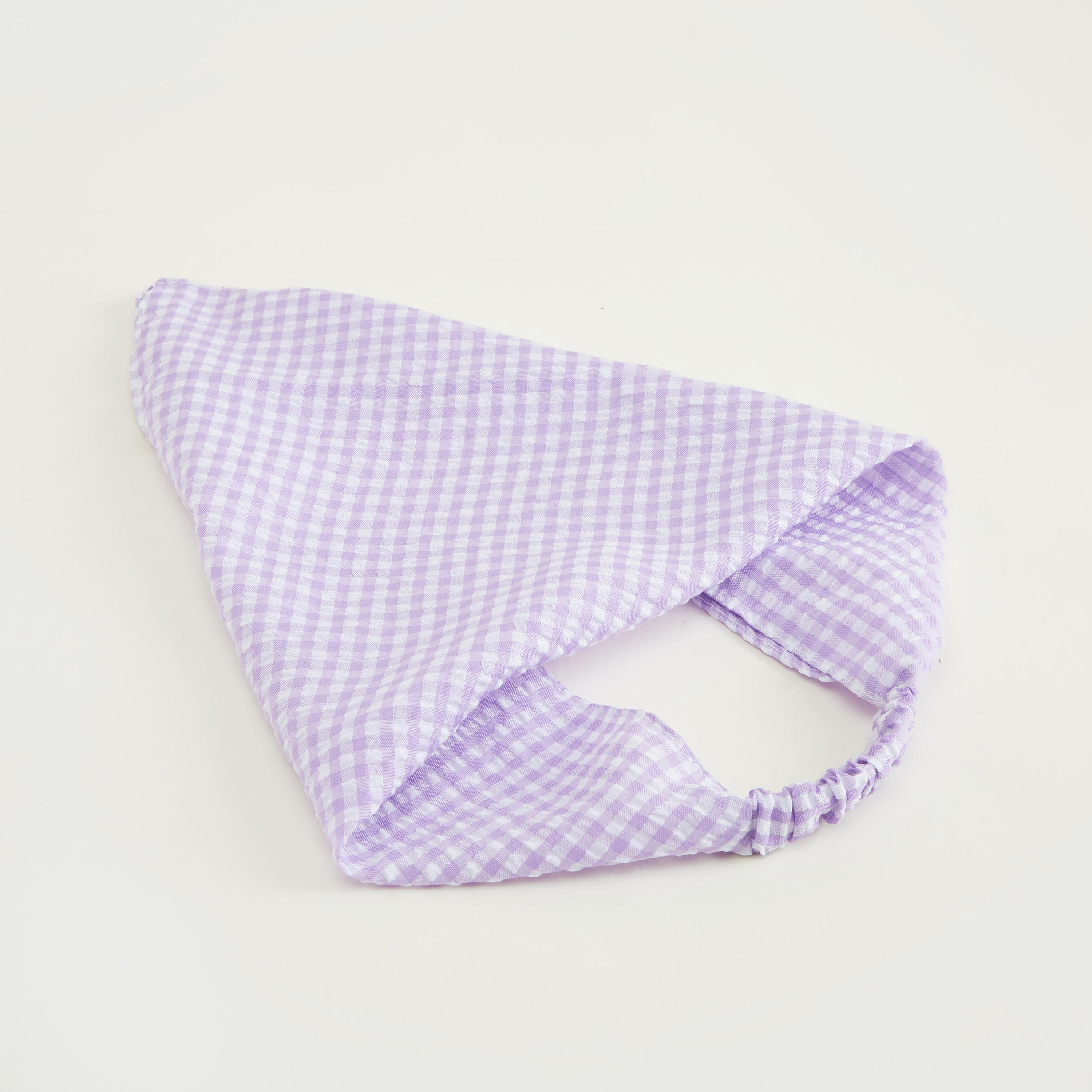 Gingham Print Bandana with Elasticated Strap-women-hairaccessories-image-4