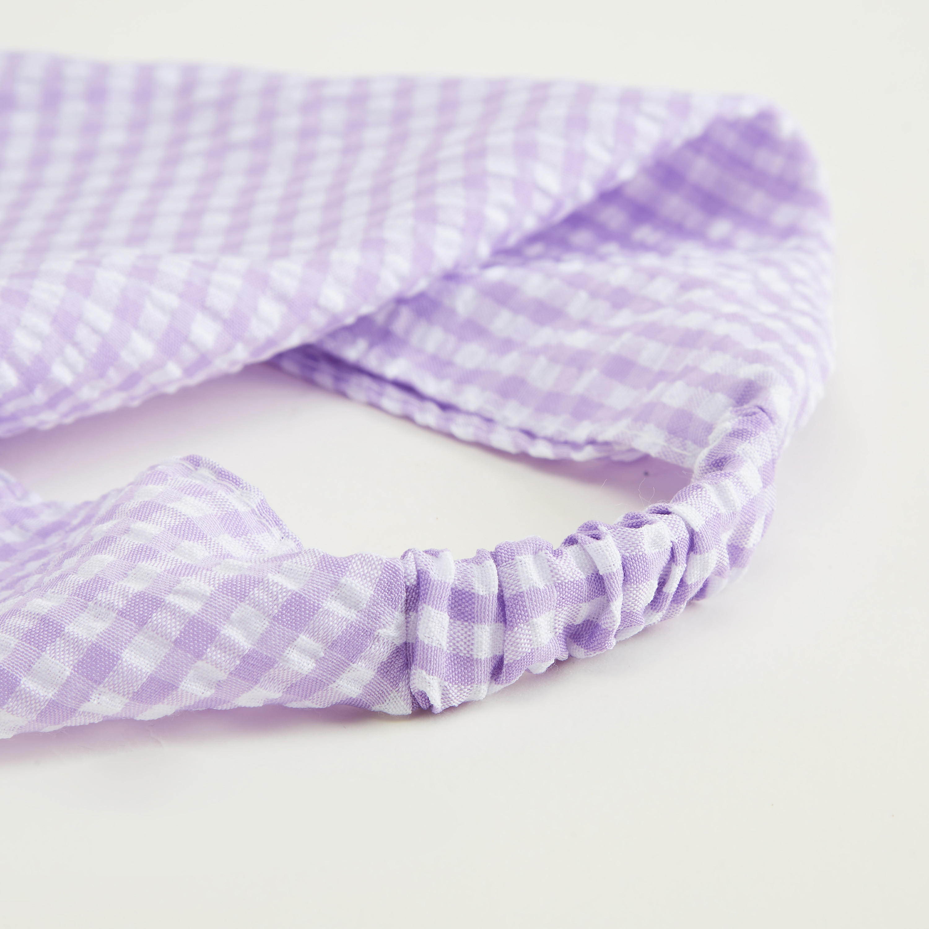 Gingham Print Bandana with Elasticated Strap-women-hairaccessories-image-5