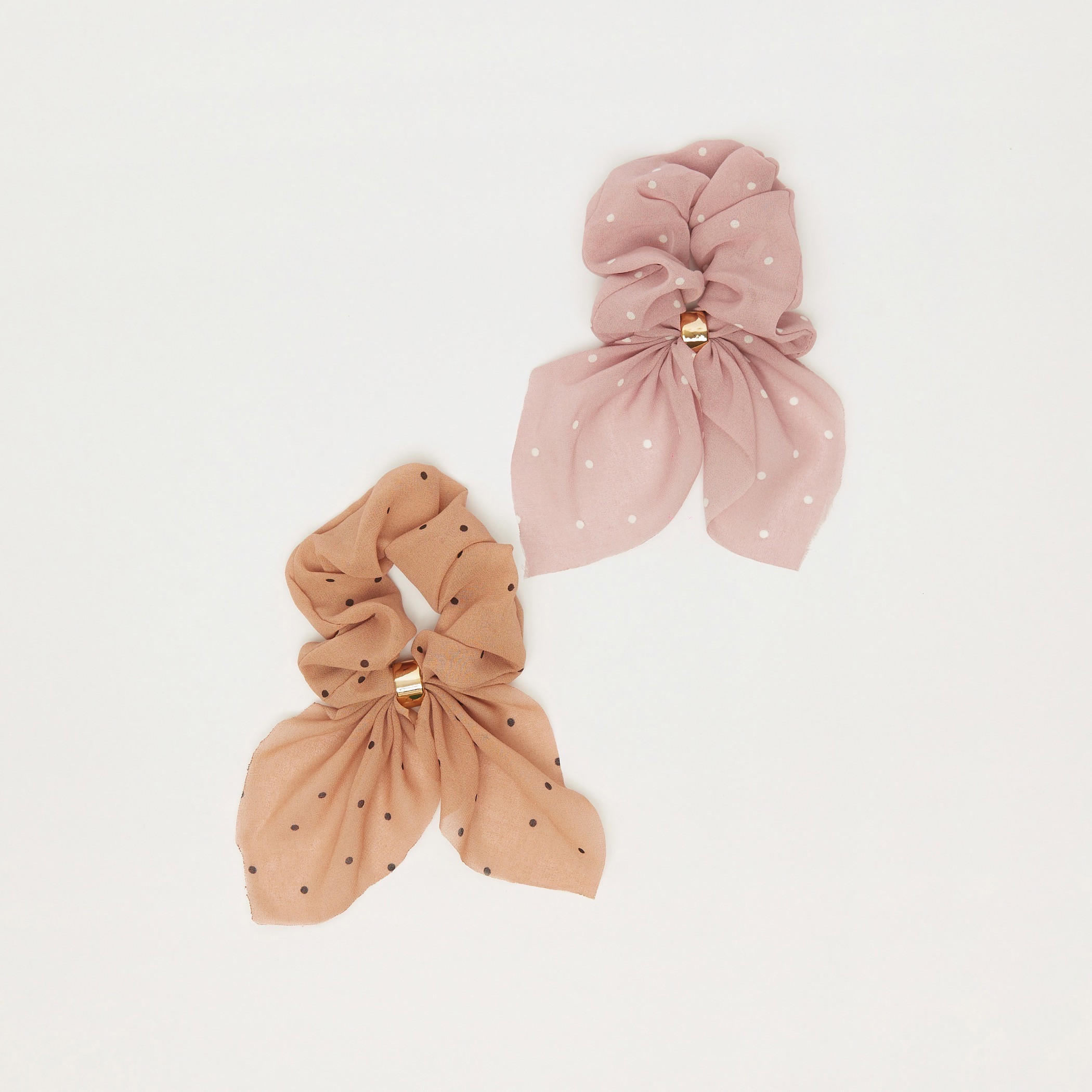 سكرانشي شعر فيونكة بطبعات منقّطة من جلوو - قطعتين-women-hairaccessories-image-1