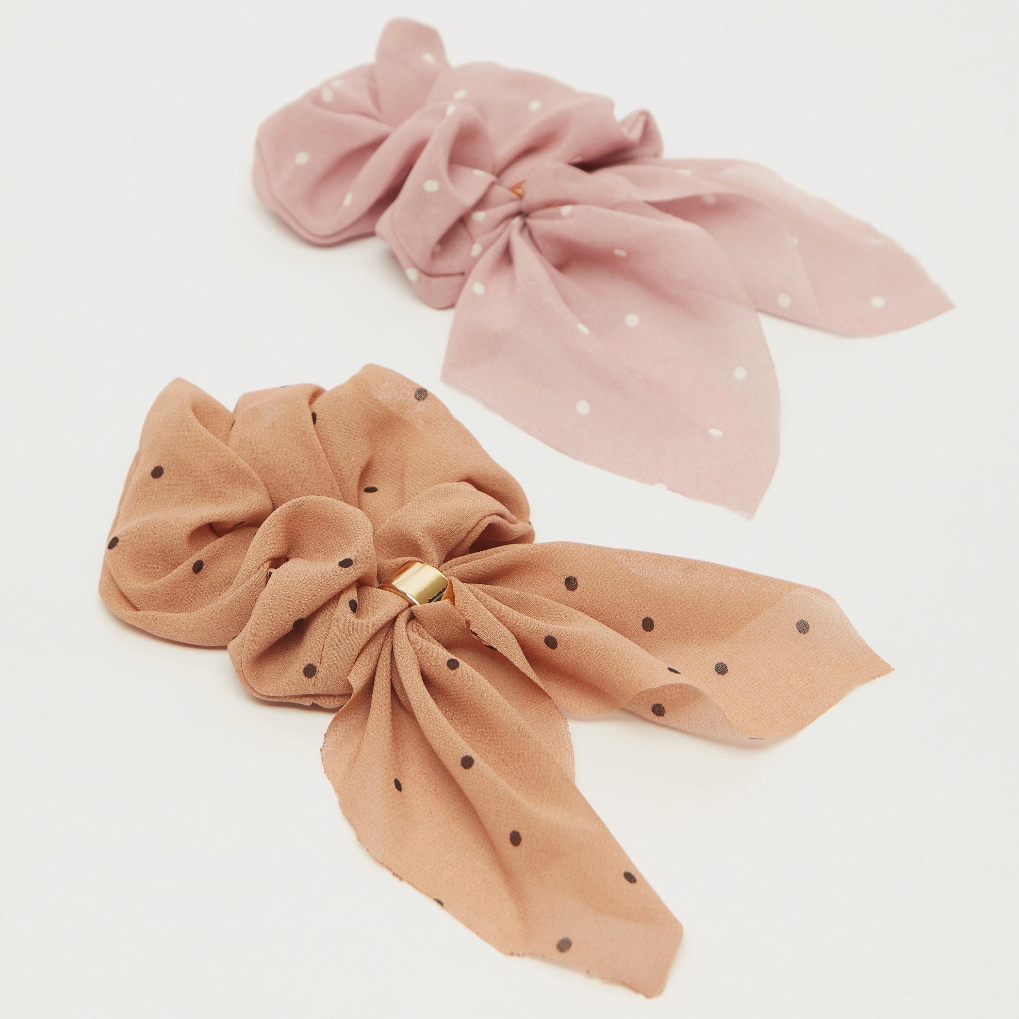 سكرانشي شعر فيونكة بطبعات منقّطة من جلوو - قطعتين-women-hairaccessories-image-3