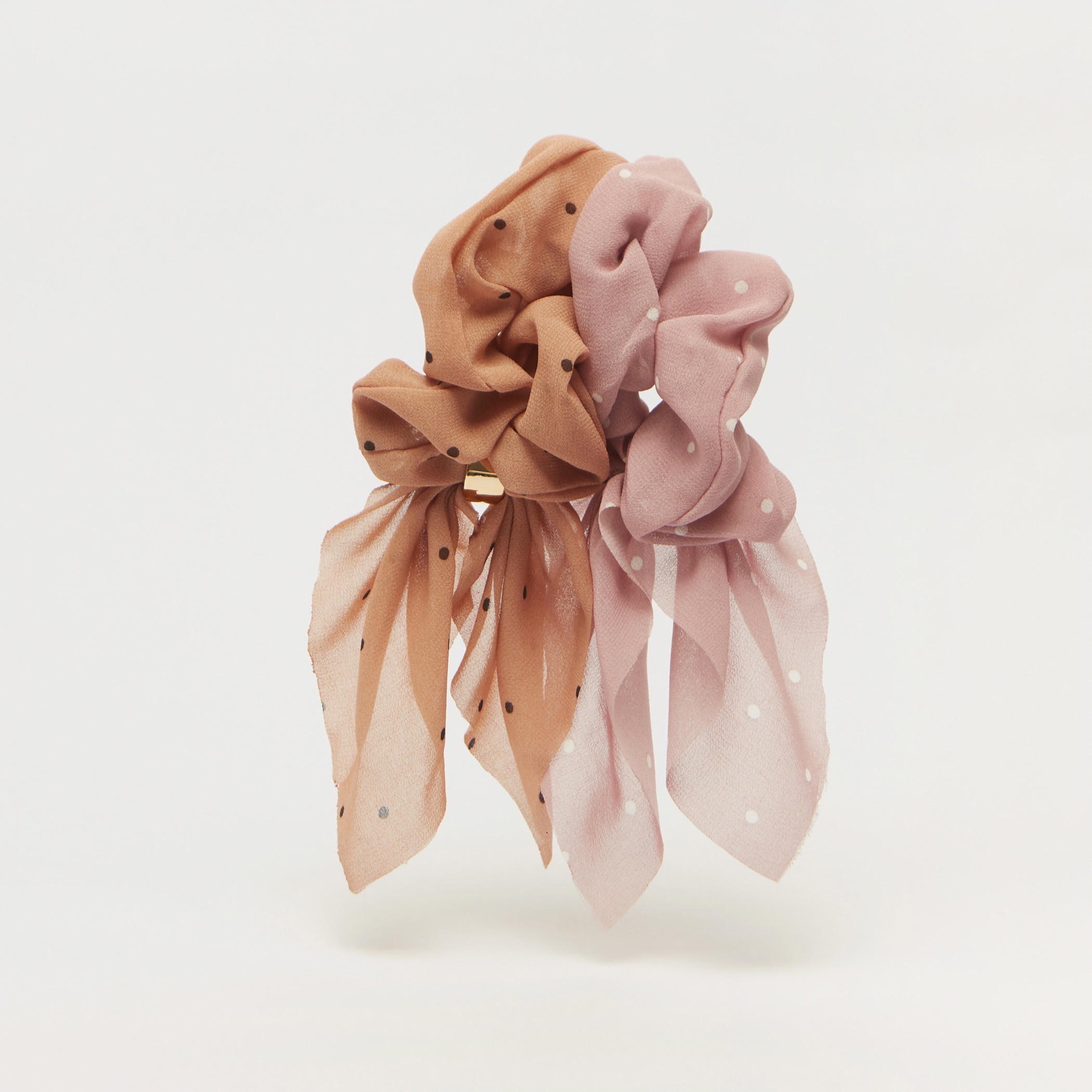 سكرانشي شعر فيونكة بطبعات منقّطة من جلوو - قطعتين-women-hairaccessories-image-4