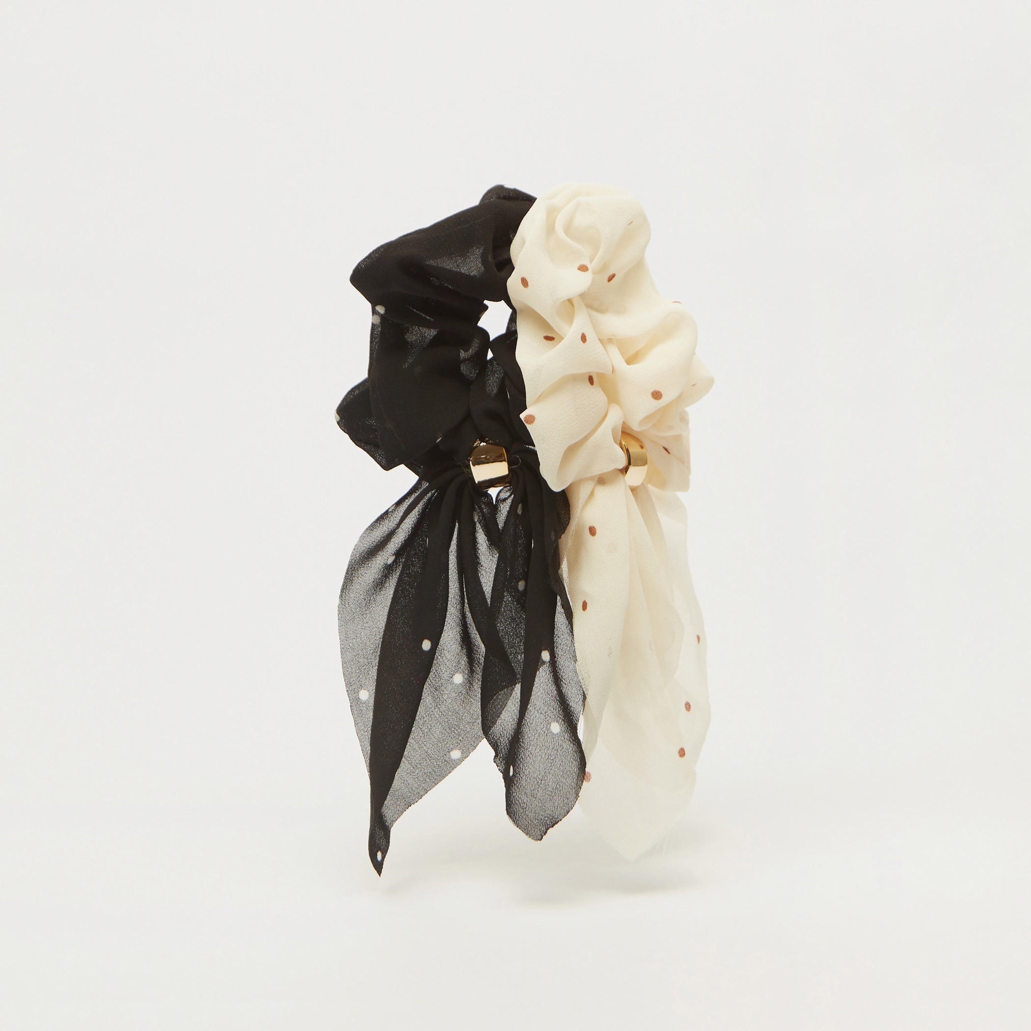 سكرانشي شعر فيونكة بطبعات من جلوو - طقم من قطعتين-women-hairaccessories-image-4