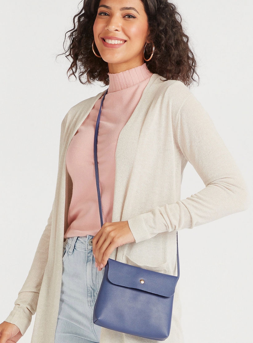 Gloo Solid Crossbody Bag with Flap Closure-women-bagsandwallets-handbags-image-2