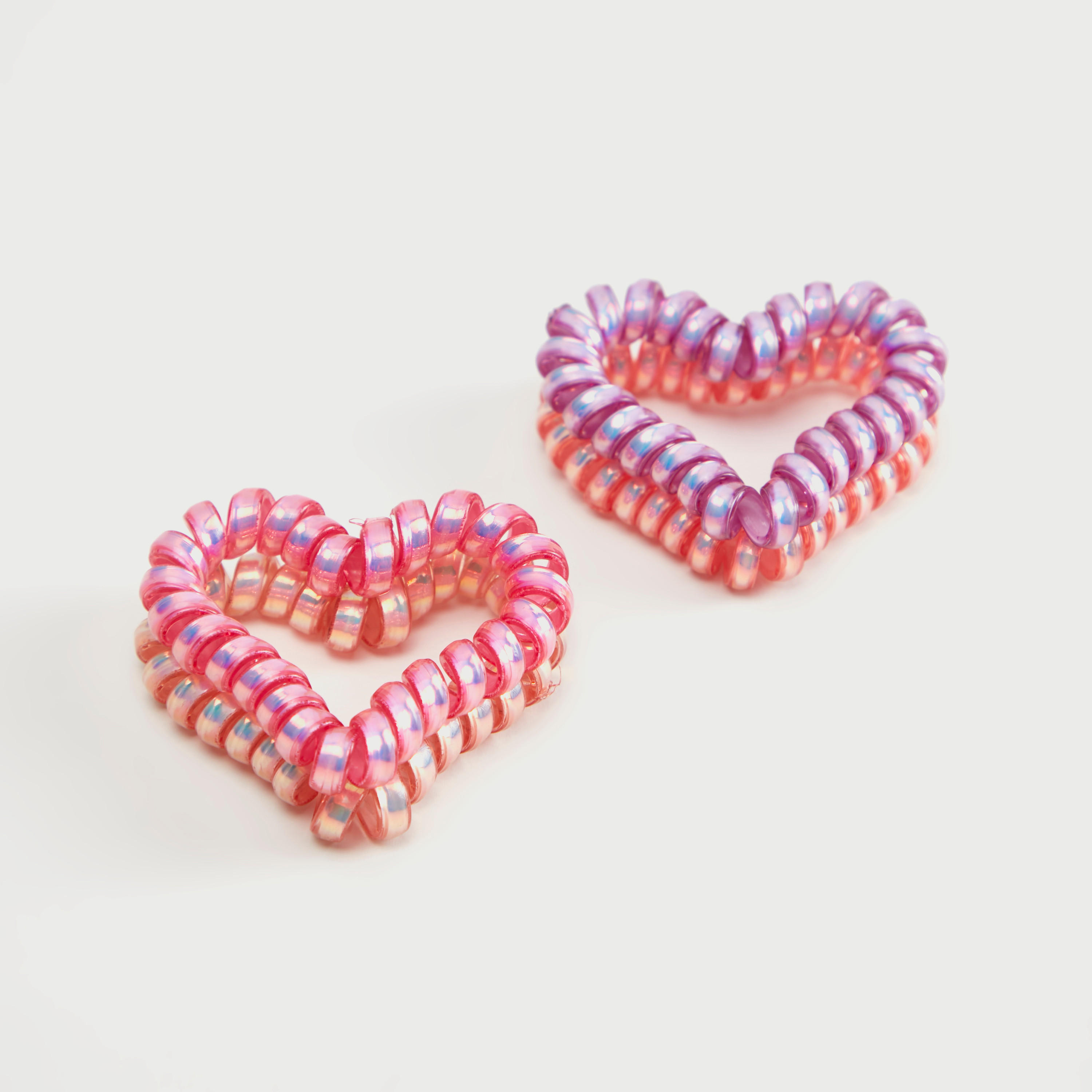 ربطة شعر حلزونية بشكل قلب من جلوو - طقم من 4-women-hairaccessories-image-1