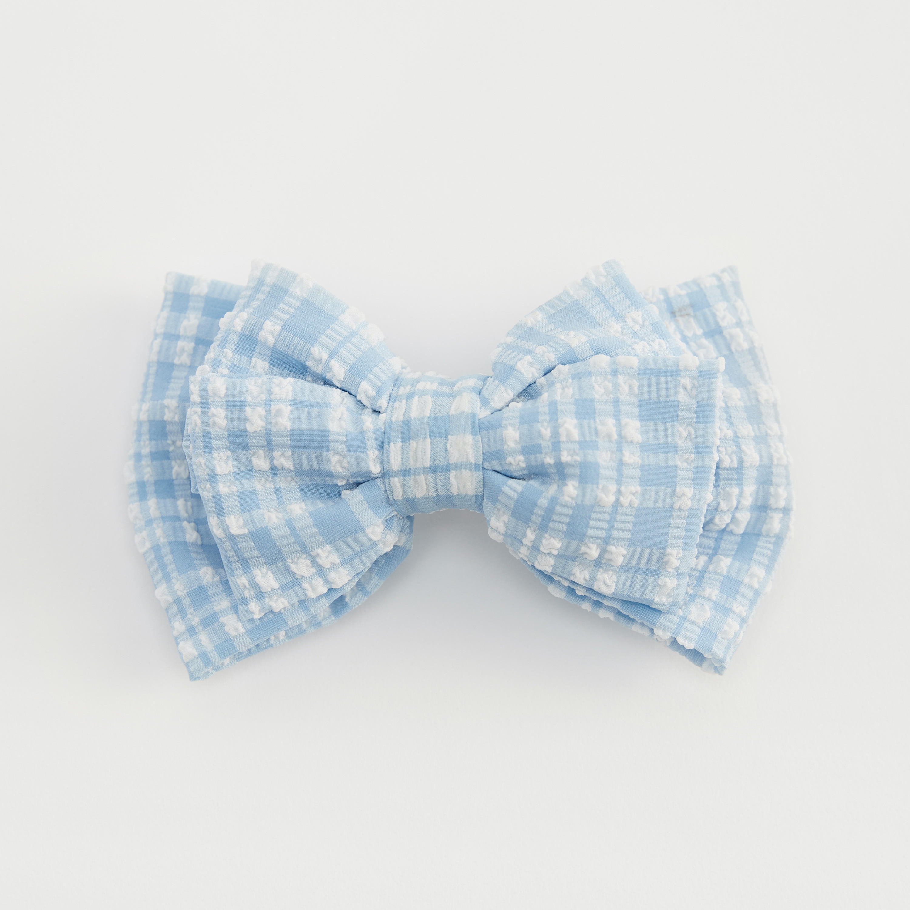 Checked Bow Detail Hair Clip-women-hairaccessories-image-1