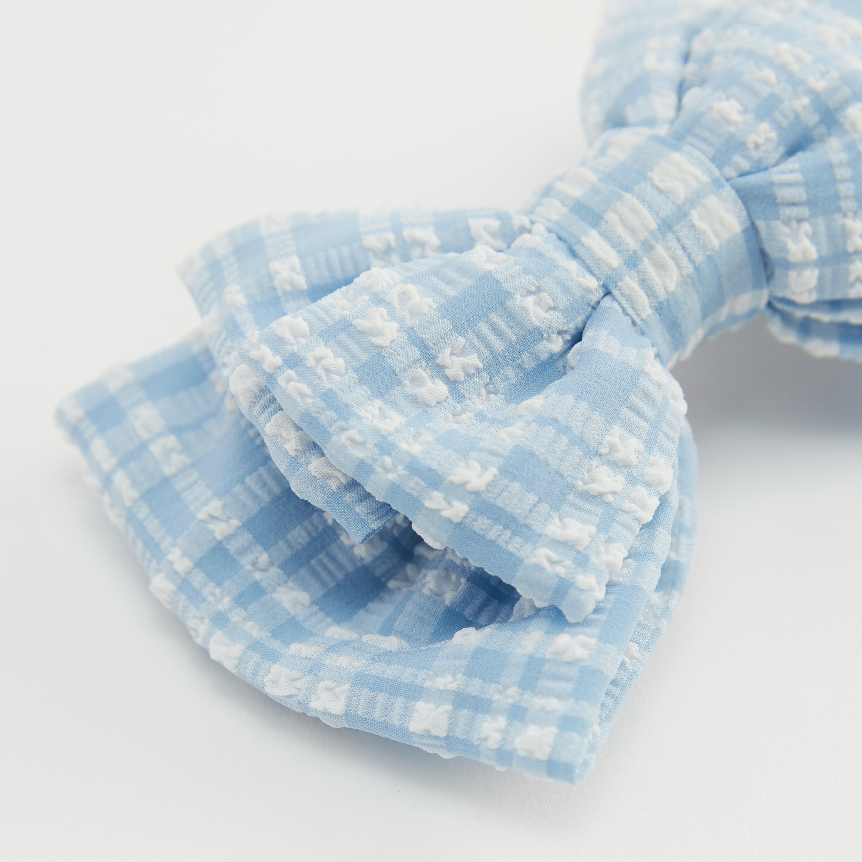 Checked Bow Detail Hair Clip-women-hairaccessories-image-2