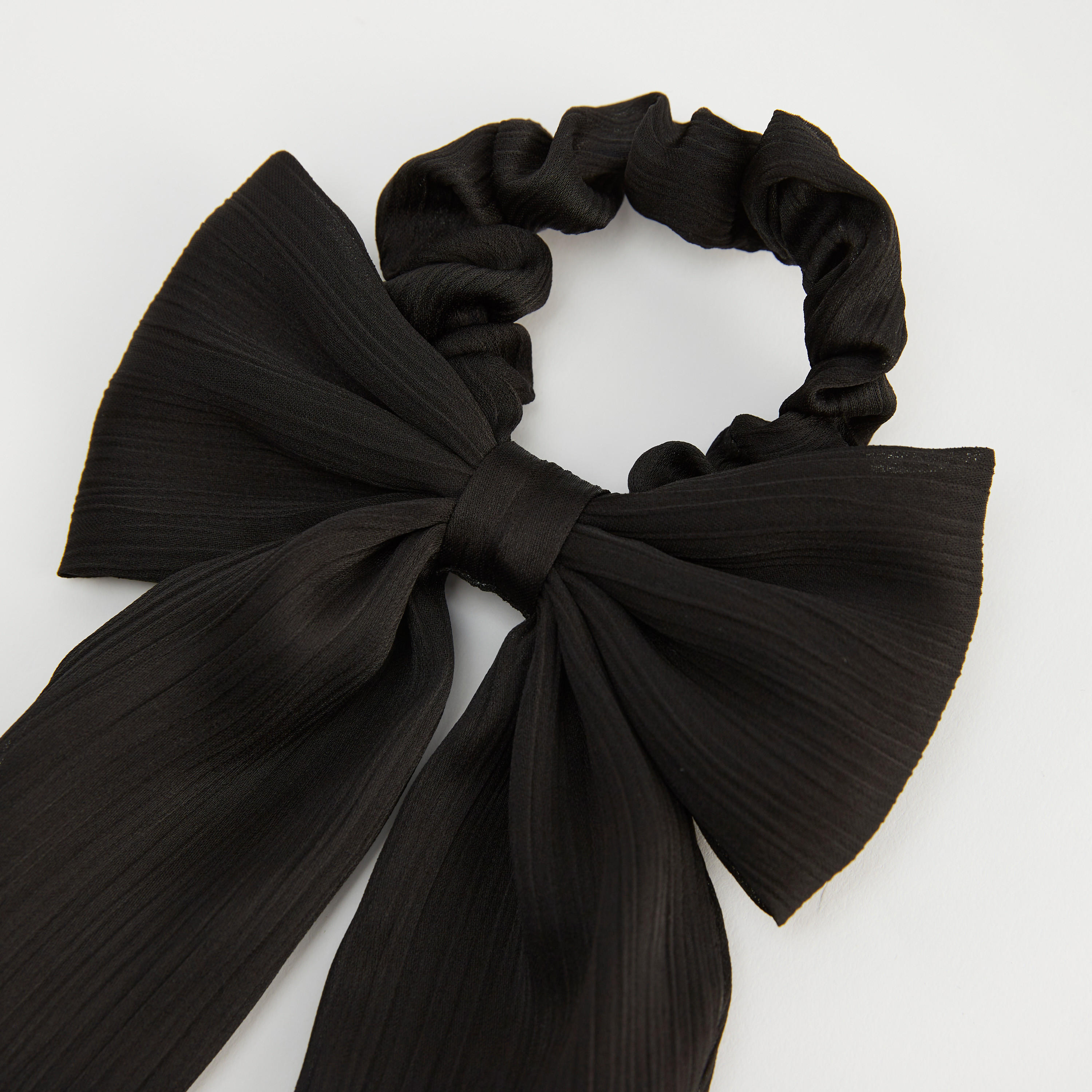 Textured Scrunchie with Bow Detail-women-hairaccessories-image-2