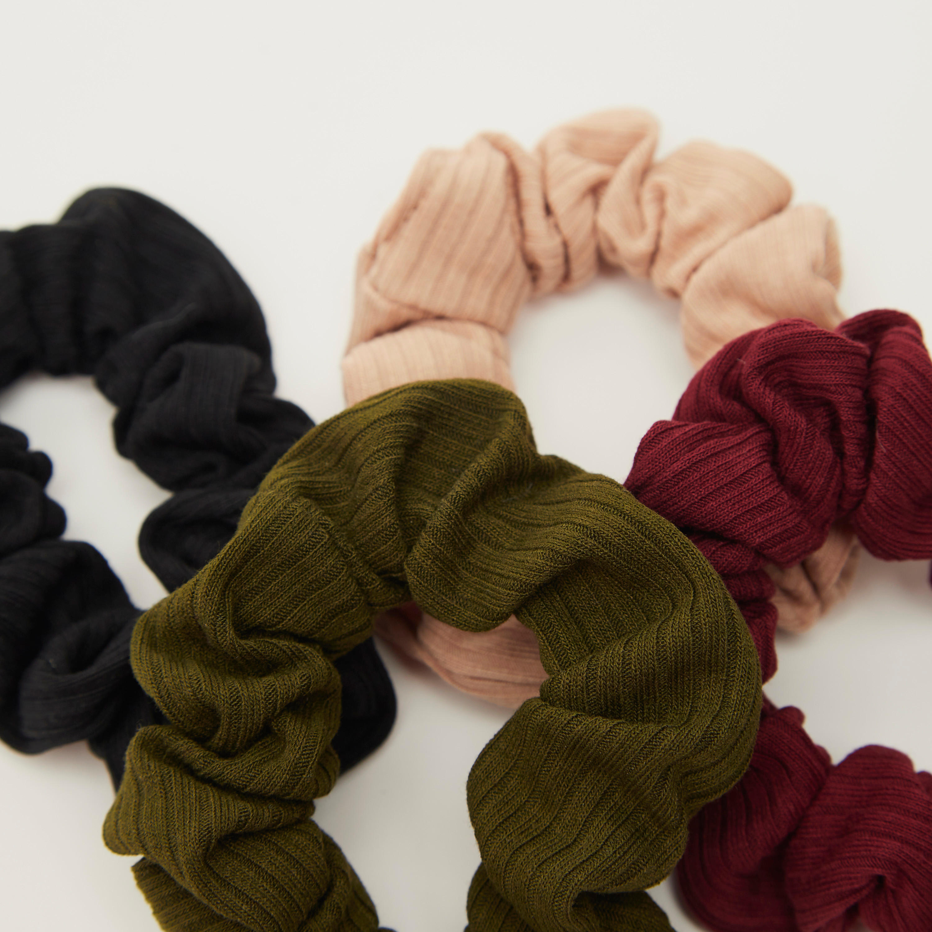 Set of 4 - Textured Elasticated Scrunchie-women-hairaccessories-image-3