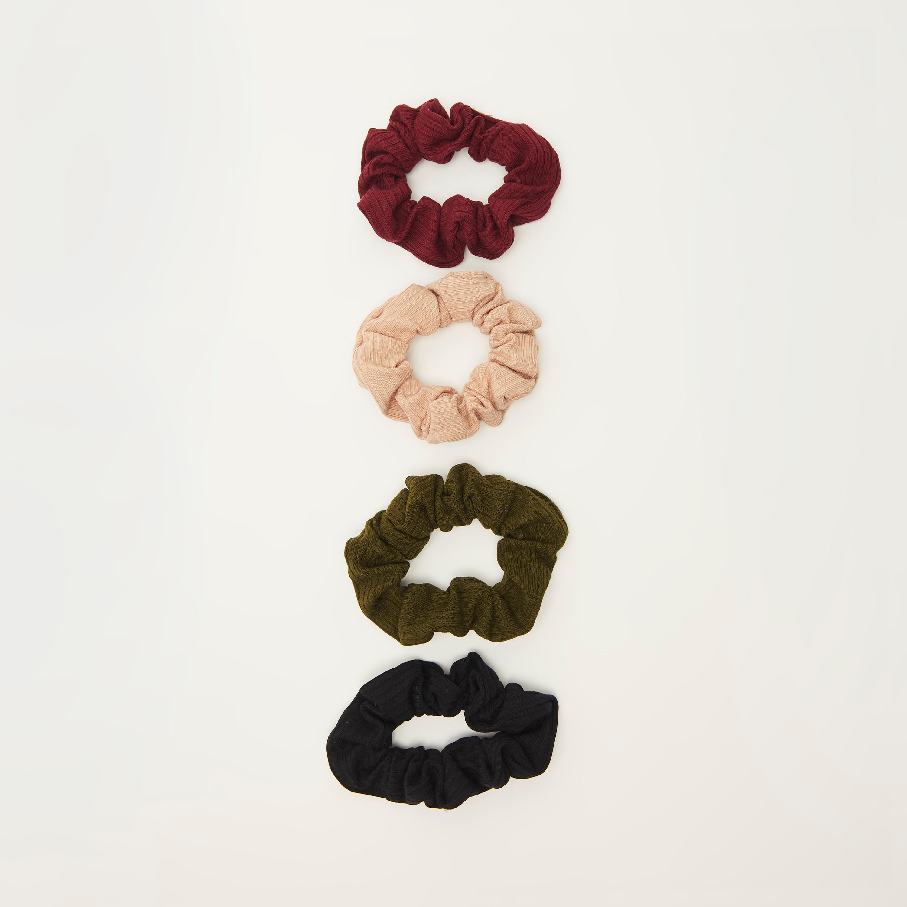 Set of 4 - Textured Elasticated Scrunchie-women-hairaccessories-image-4