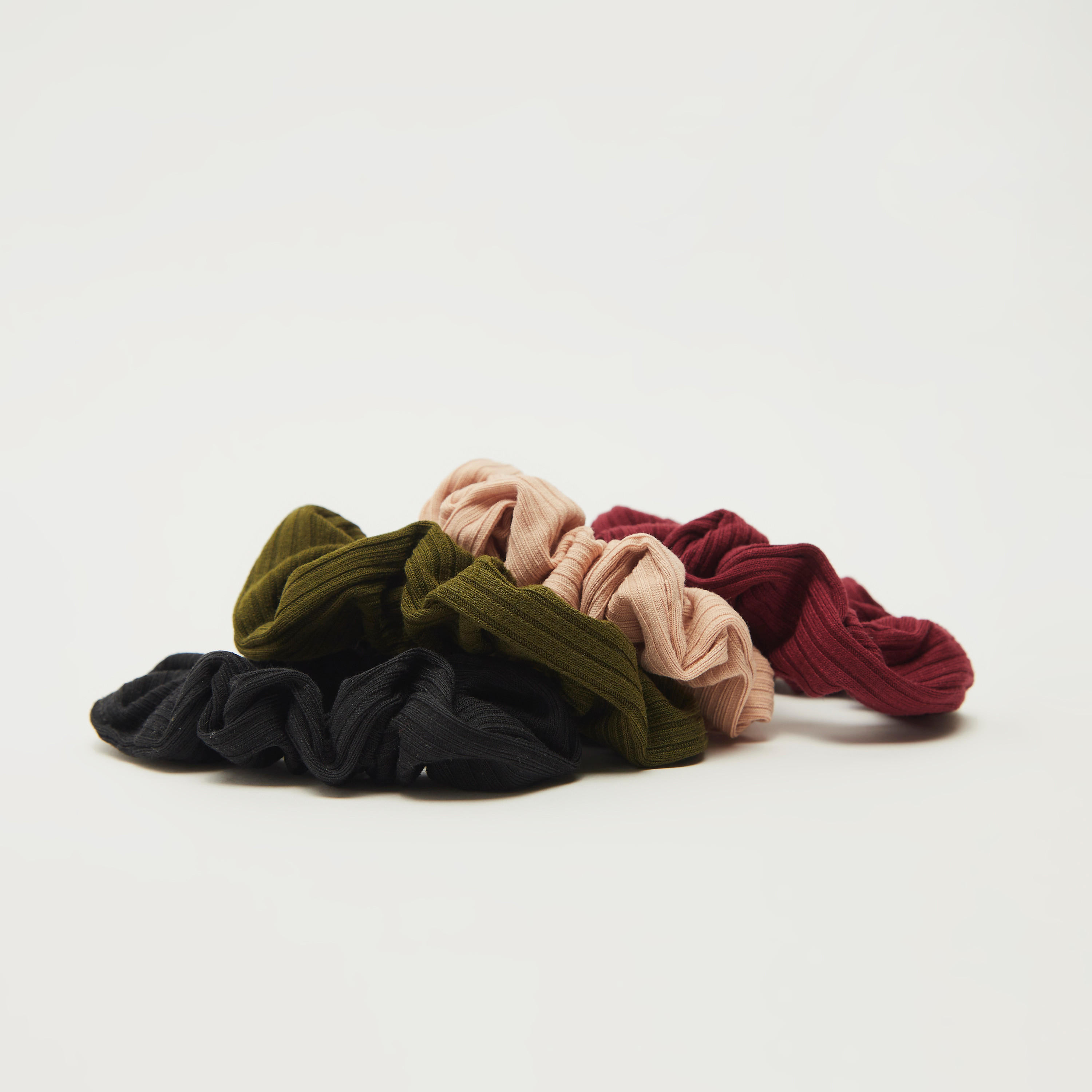 Set of 4 - Textured Elasticated Scrunchie-women-hairaccessories-image-5