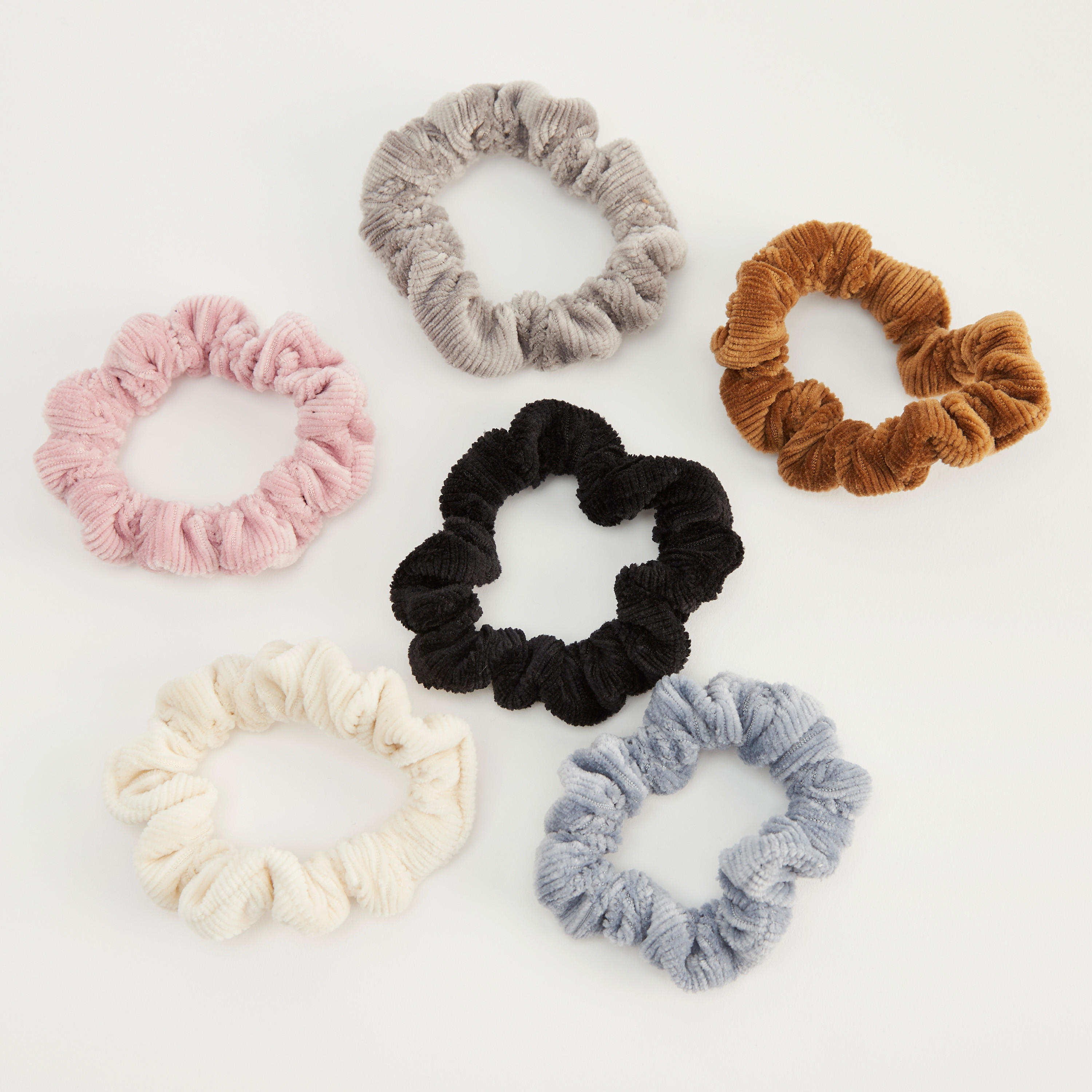 ربطة شعر بارزة الملمس مطّاطيّة - طقم من 6 قطع-women-hairaccessories-image-2