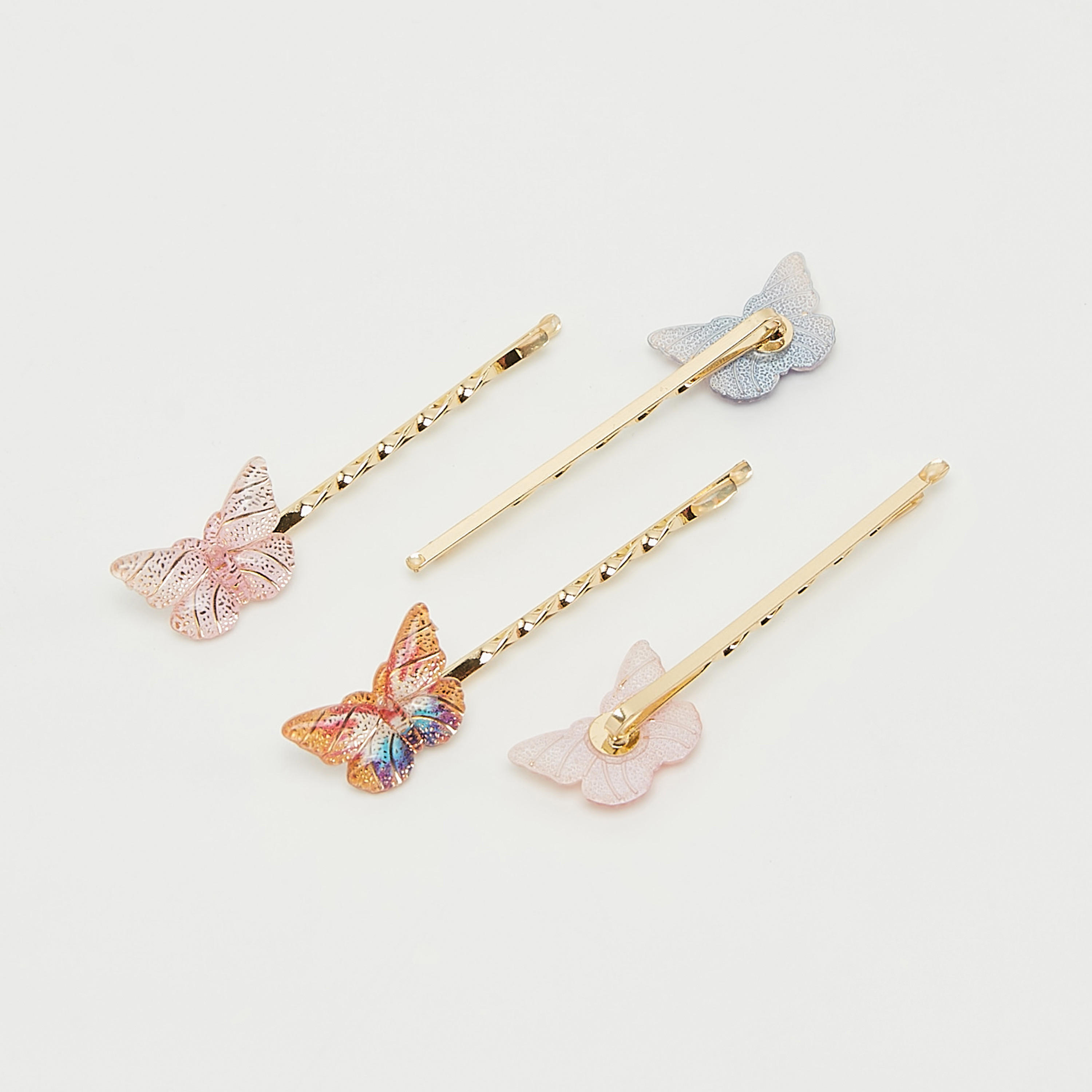 مشبك شعر بتزيينات فراشة - طقم من 6 قطع-women-hairaccessories-image-3