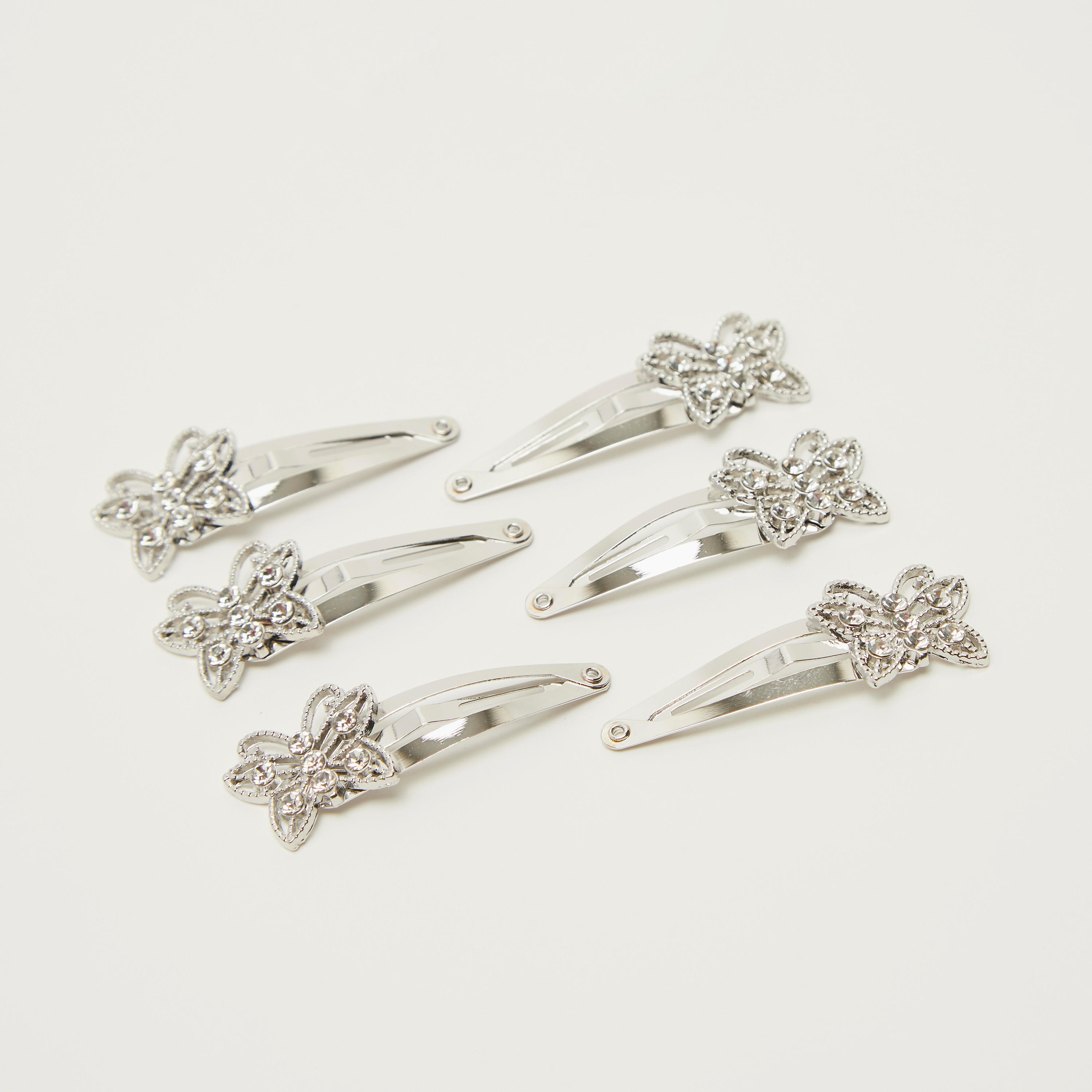 مشبك شعر على شكل فراشة - طقم من 6 قطع-women-hairaccessories-image-1