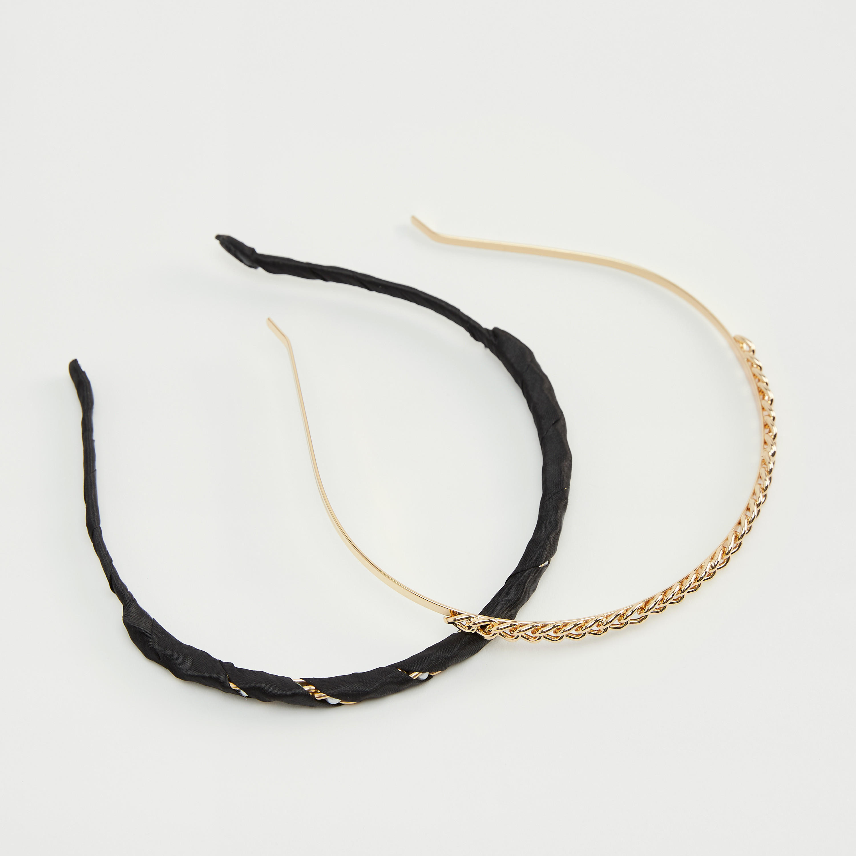 شريطة شعر بتفاصيل سلسلة - طقم من قطعتين-women-hairaccessories-image-1