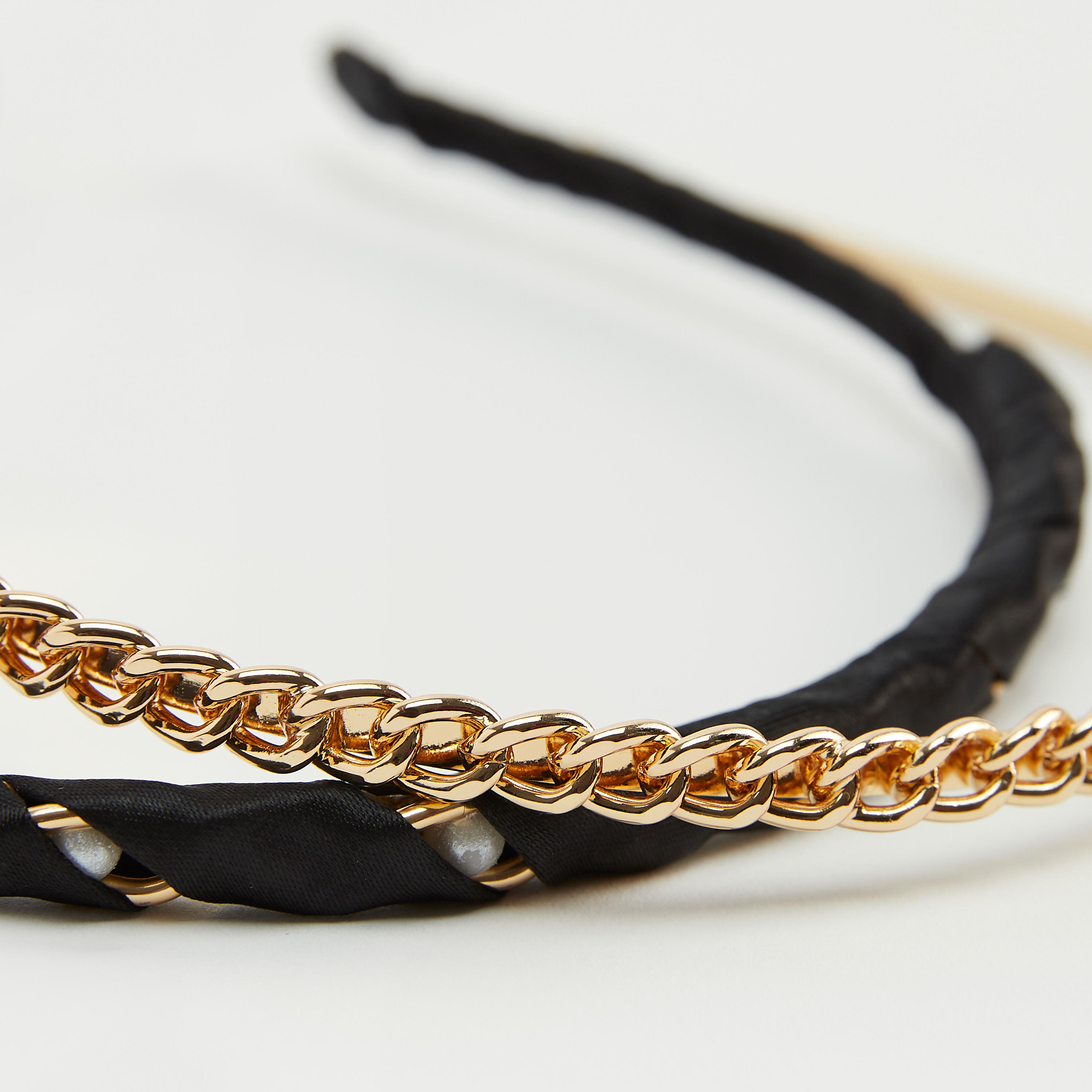 شريطة شعر بتفاصيل سلسلة - طقم من قطعتين-women-hairaccessories-image-3