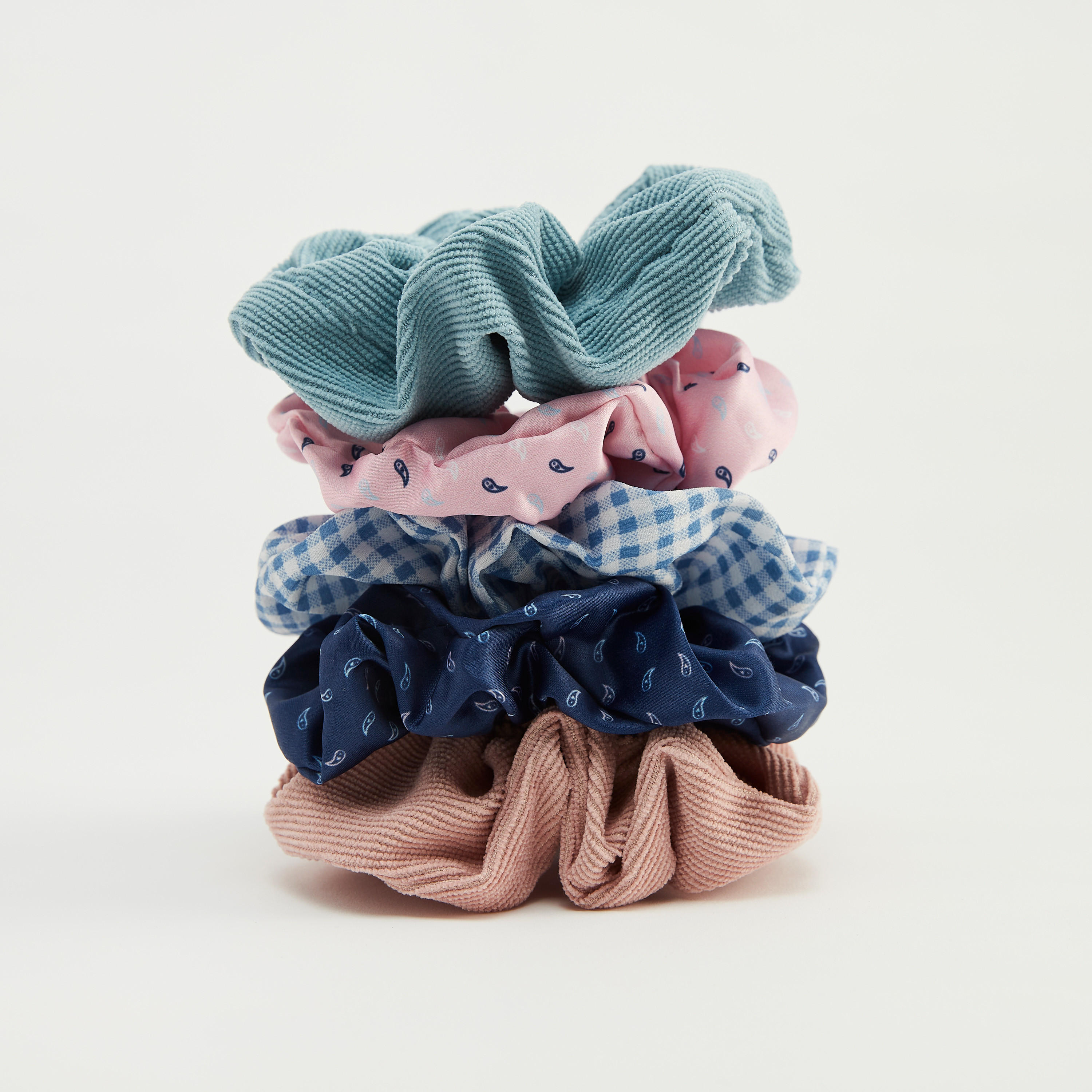 Set of 5 - Assorted Elasticated Scrunchie-women-hairaccessories-image-1